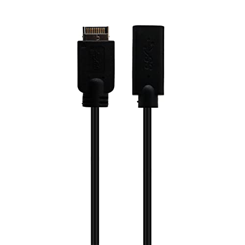 LOKEKE USB 3.1 Type C Male to Female Extension Cable - 3.1 Gen 2 Front Panel Header Adapter Cord (M to F) - High Speed Data Transfer for PC, Laptop, Motherboard & DIY Computer Builds