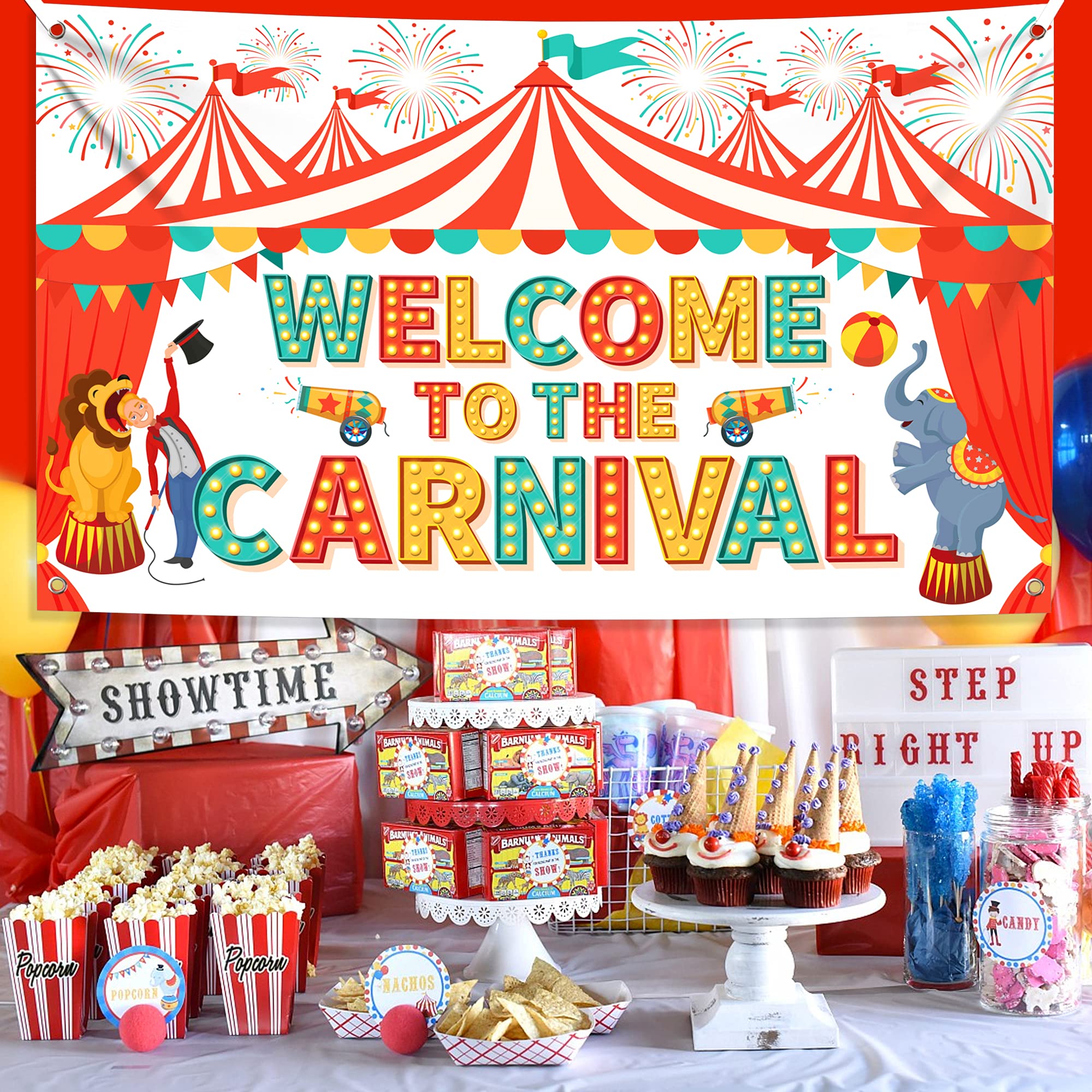 KatchOn Carnival Banner 72x44 Inch - Party Decor & Backdrop for Events