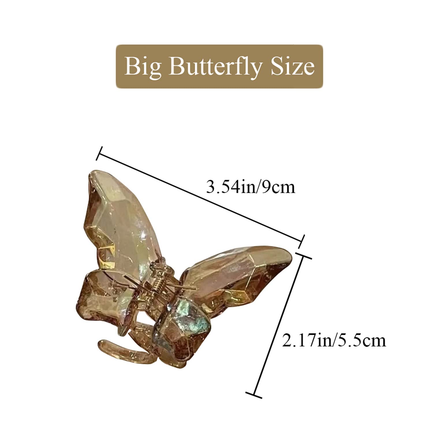 Butterfly Hair Clips for Women - 5 Pack Non-Slip Strong Hair Claws for Thick or Thin Hair - Fashion Hair Accessories for Girls & Women - Perfect for School, Work, Parties and Everyday Use