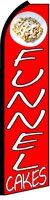 Red Flutter Feather Banner Flag - 11.5 x 3 Feet Funnel Cake Design - Perfect for Carnival Decorations, Party Backdrops & Festival Events