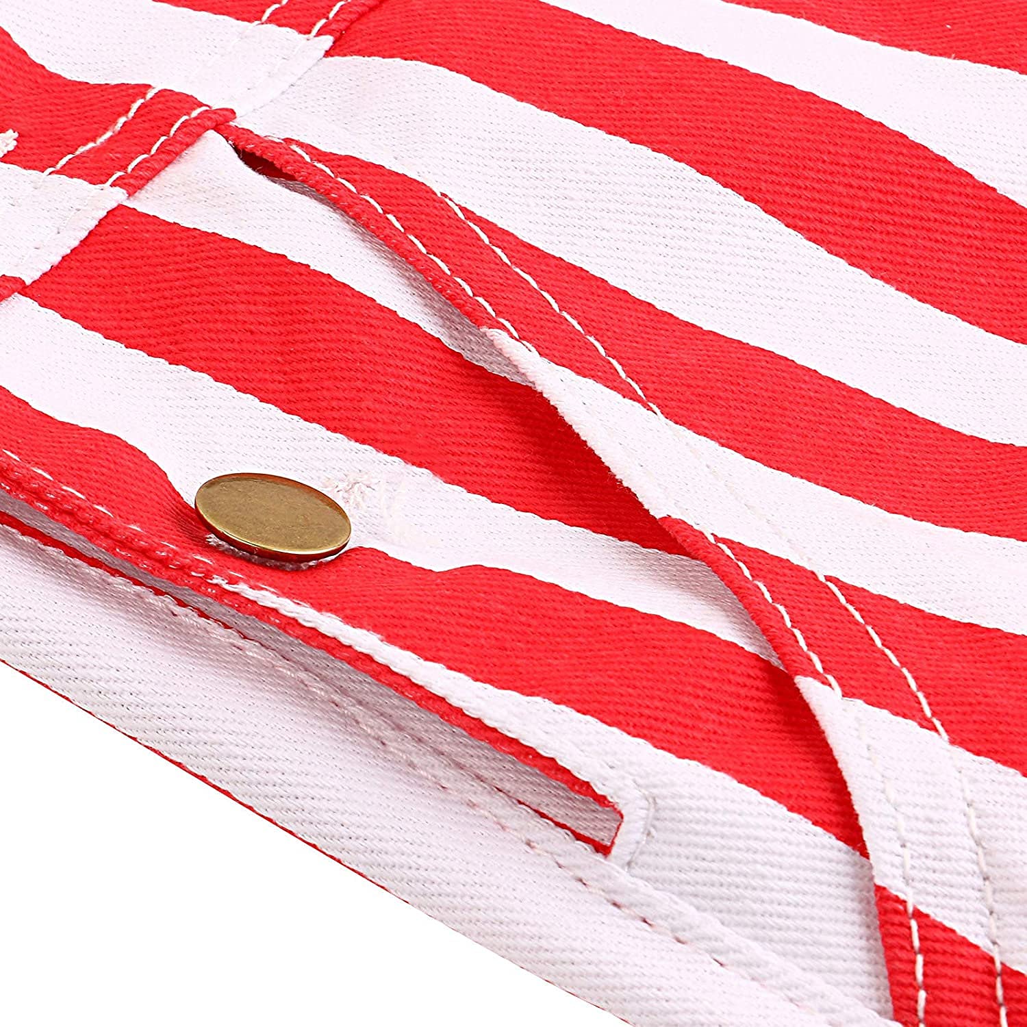 Men's Denim Overalls Shorts - Adjustable Strap Bib Romper with USA Flag Print & Pockets (Red, X-Large) - Perfect for Summer BBQ, 4th of July Parties & Casual Outings