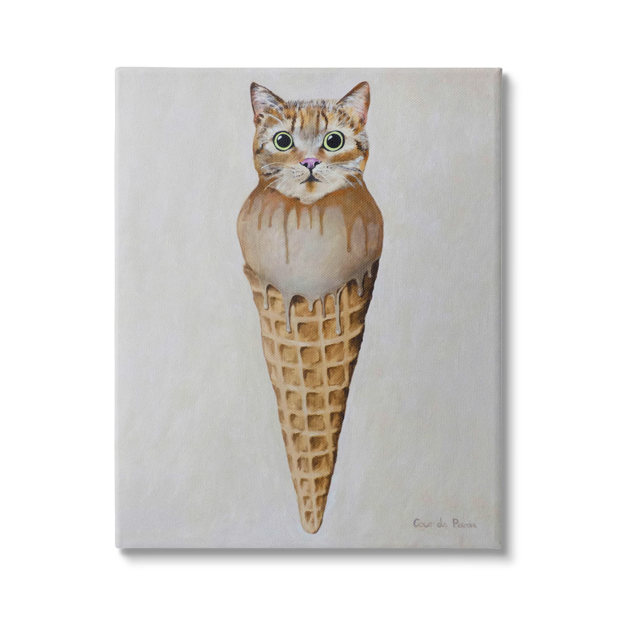 Stupell Industries Dalmatian Dog Ice Cream Scoop Waffle Cone - Fun Kitchen Decor by Coco de Paris | Perfect for Ice Cream Parlors, Birthday Parties & Dog Lover Gifts