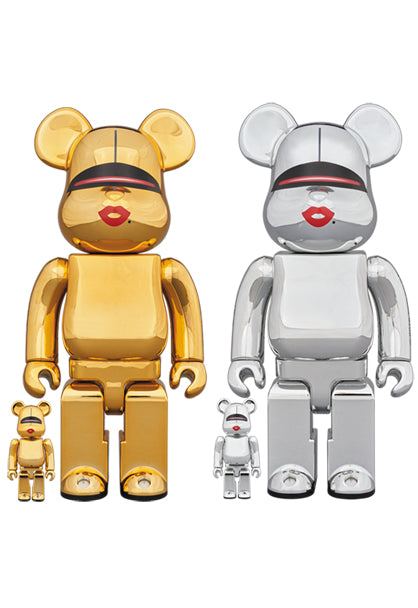 MEDICOM BE@RBRICK TYGA X SORAYAMA 100% & 400% Bearbrick Gold and Silver Collectible Figures - 2-Piece Set for Display & Art Collection