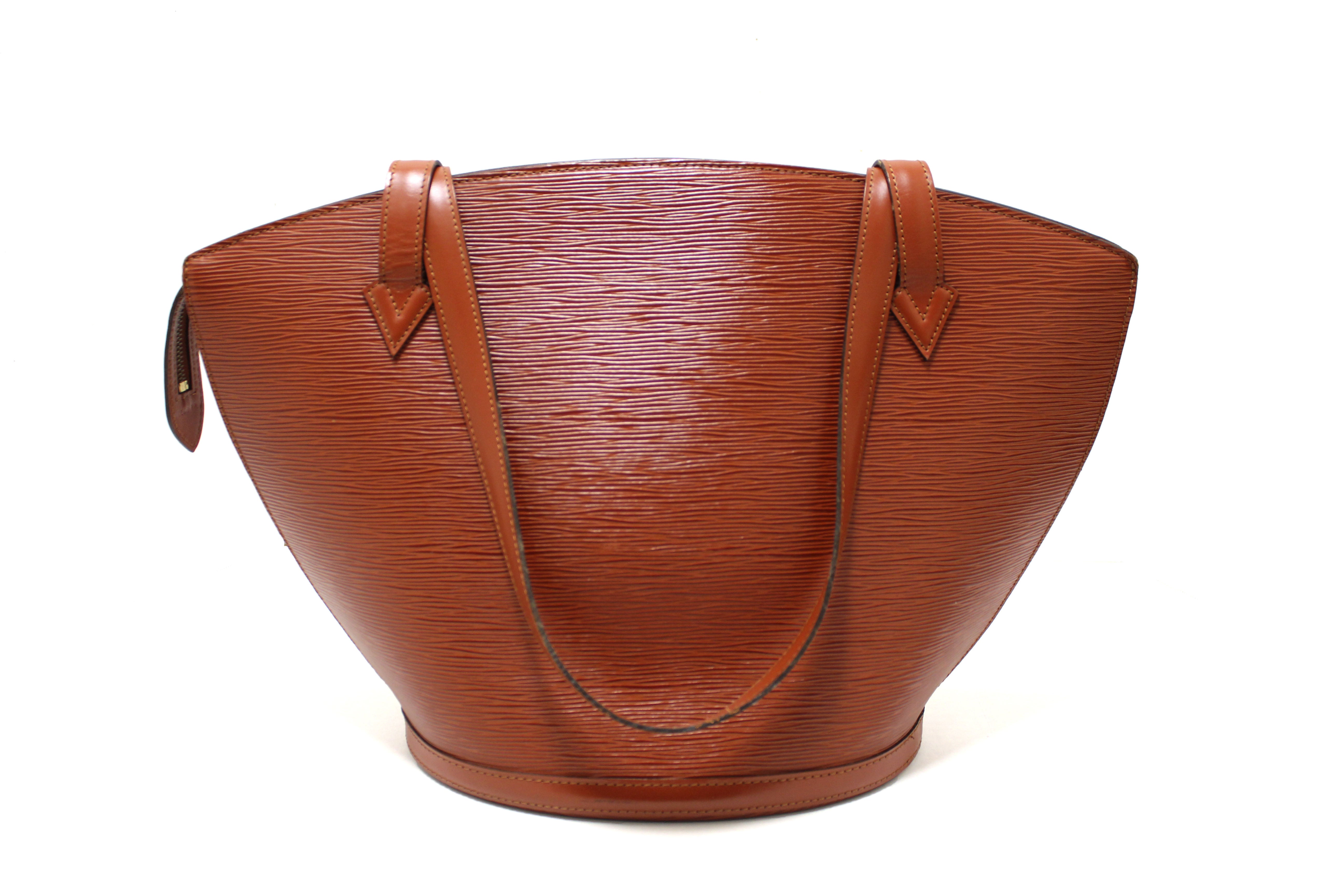 Authentic Louis Vuitton Epi Leather St Jacques Shoulder Tote Bag - Large Brown Fawn Crossbody Purse for Women, Luxury Designer Handbag for Work, Travel & Everyday Use