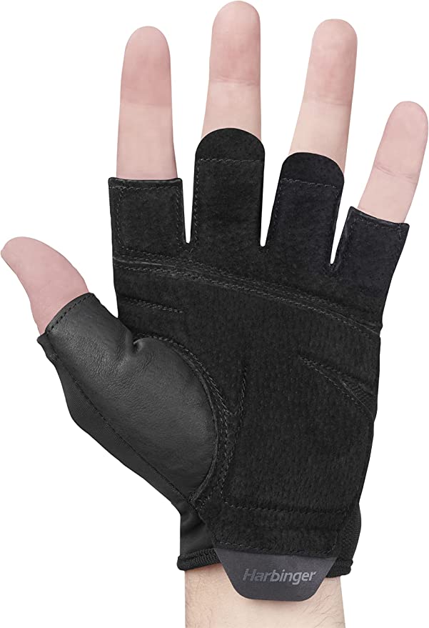 Harbinger Unisex Training Grip Gloves 2.0 - Weightlifting & CrossFit Workout Gloves for Men & Women - Breathable Blue Gym Gloves for Strength Training, Powerlifting & Fitness