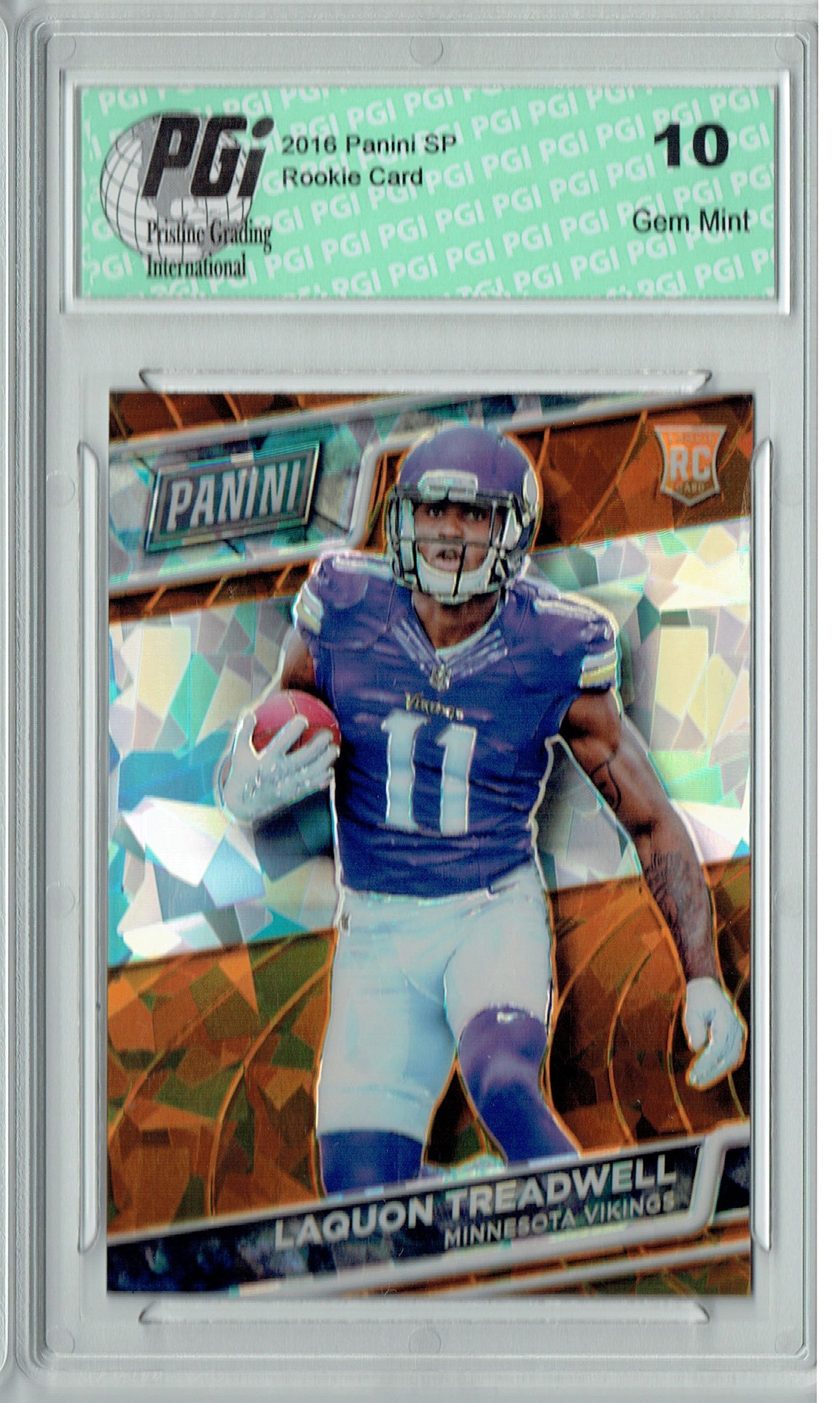 Laquon Treadwell 2016 Panini Cracked Ice #41 SP Rookie Card - Limited Edition of 25 - PGI 10 Gem Mint - Perfect for NFL Collectors & Sports Memorabilia Enthusiasts