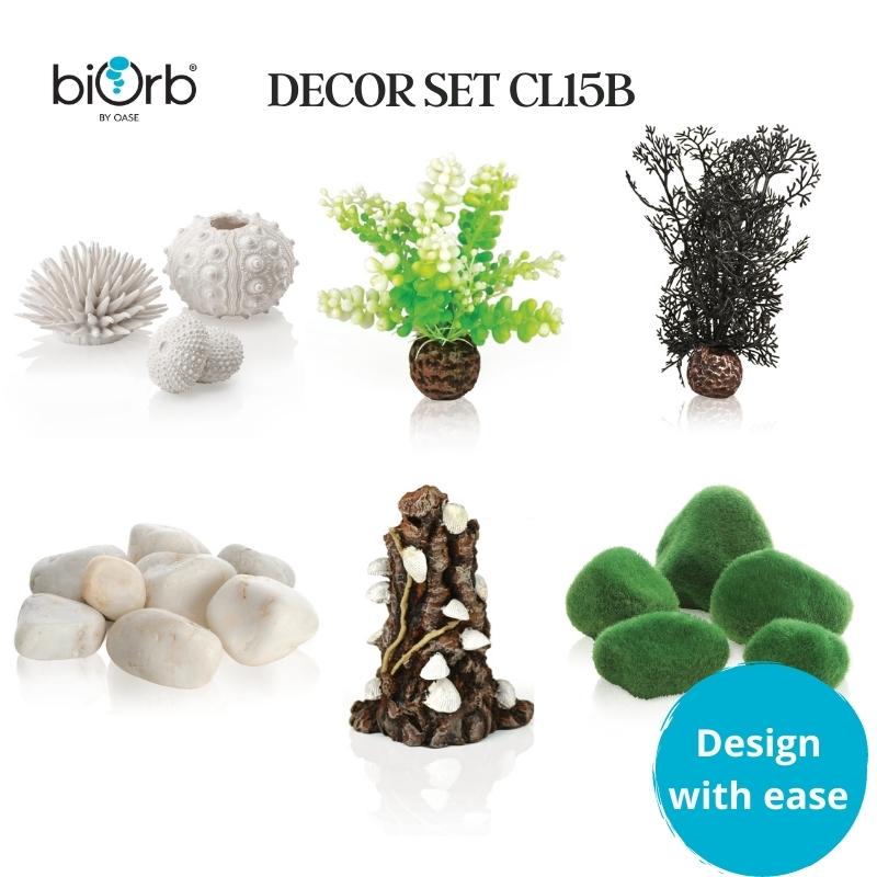 biOrb Decoration Set CL15B for Classic 15 Gallon Aquarium - Perfect for Home & Office Fish Tank Decorations