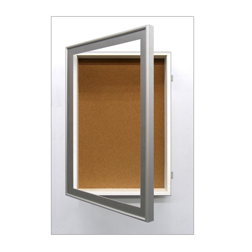 30x30 SwingFrame Designer Metal Shadow Box Display Case with Cork Board - 2 Inch Deep for Wall Decor, Photo Display, and Memorabilia Showcase