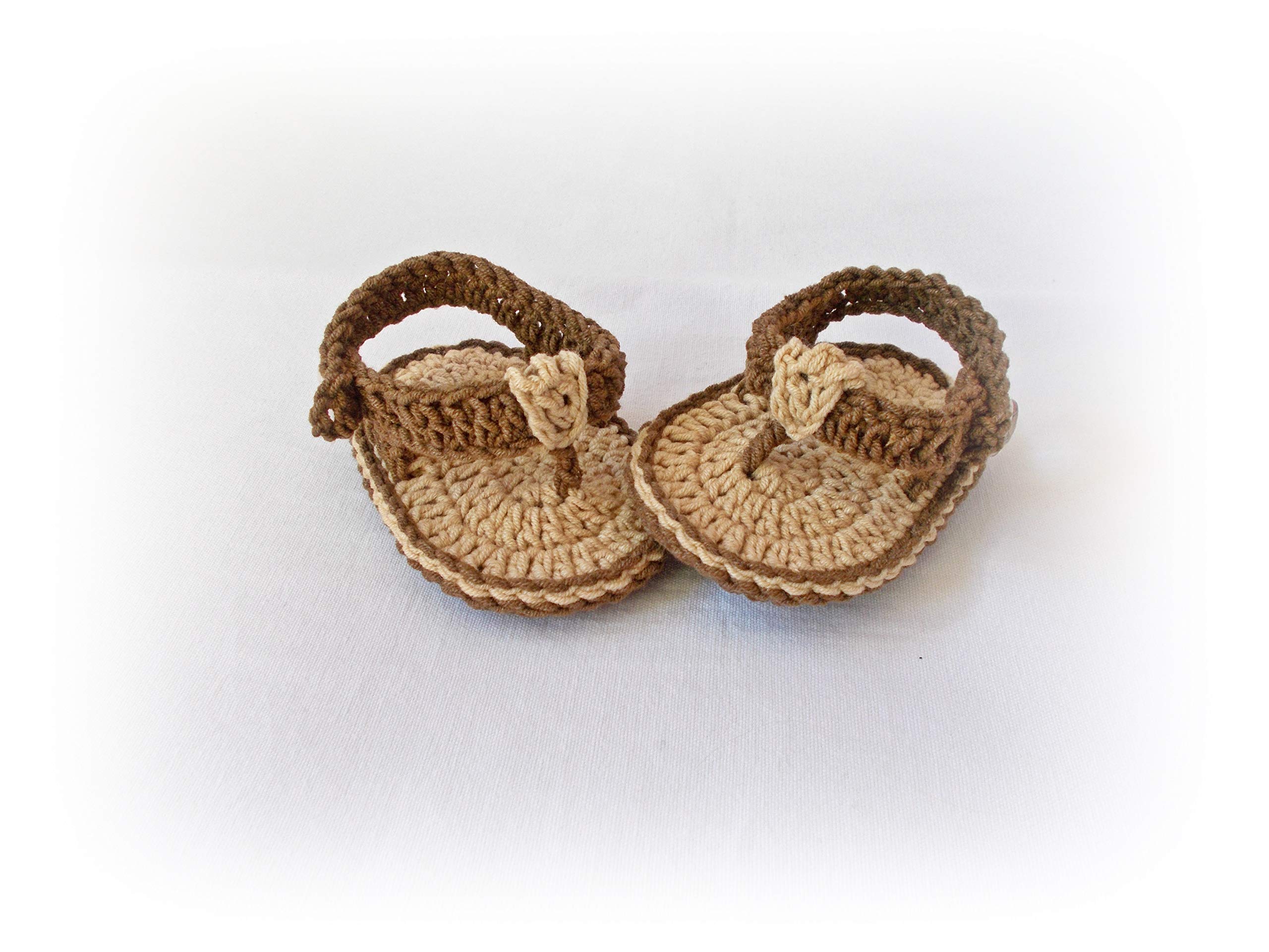 Baby Flip Flops & Sandals - Soft Brown Leather Infant Beach Shoes for Toddlers | Perfect for Summer Outings, Poolside Play & Beach Vacations