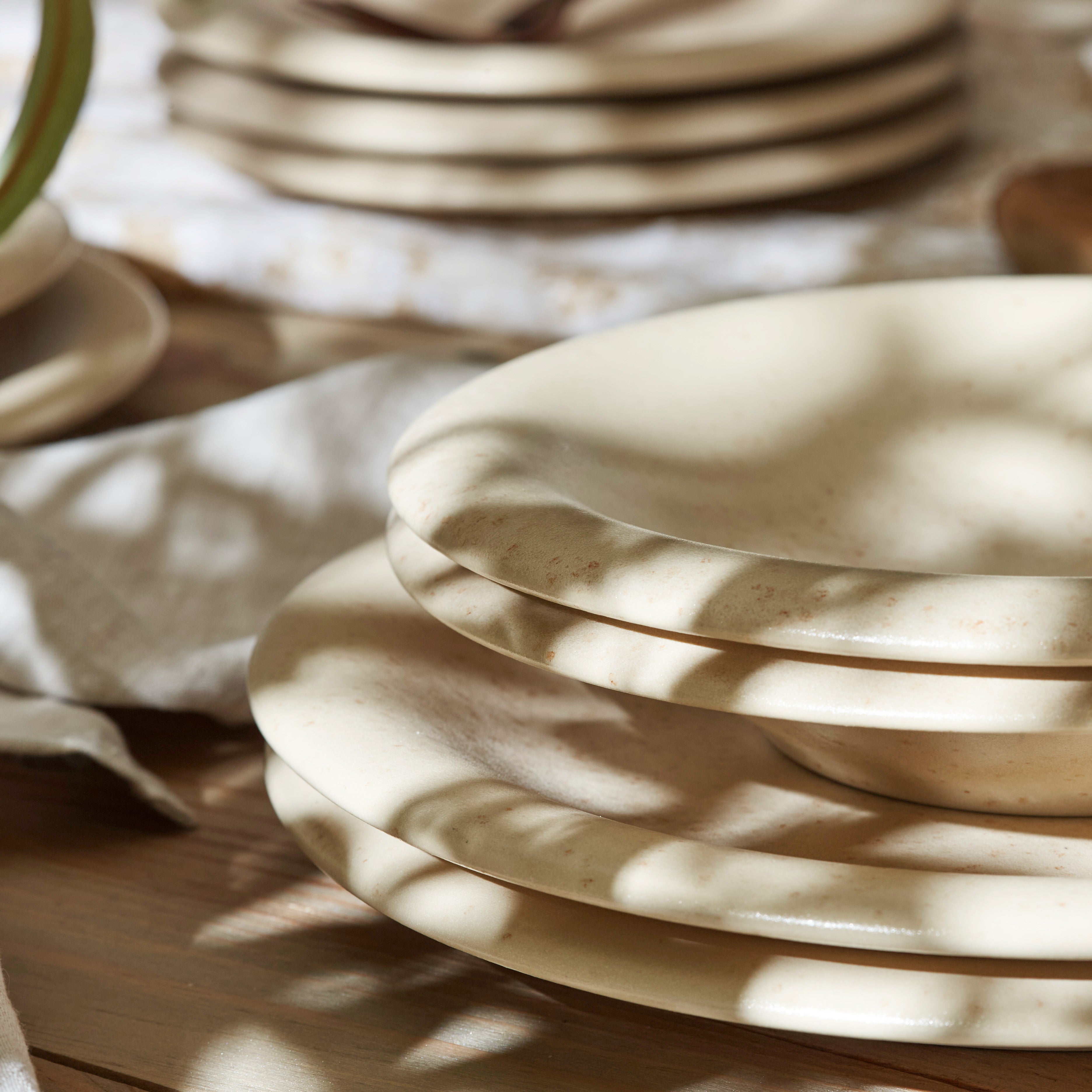 Premium Aro Stoneware Dinnerware Set - Cream Matte Finish - Handcrafted in Portugal - Scratch & Chip Resistant - Elegant Tableware for Everyday Dining & Entertaining