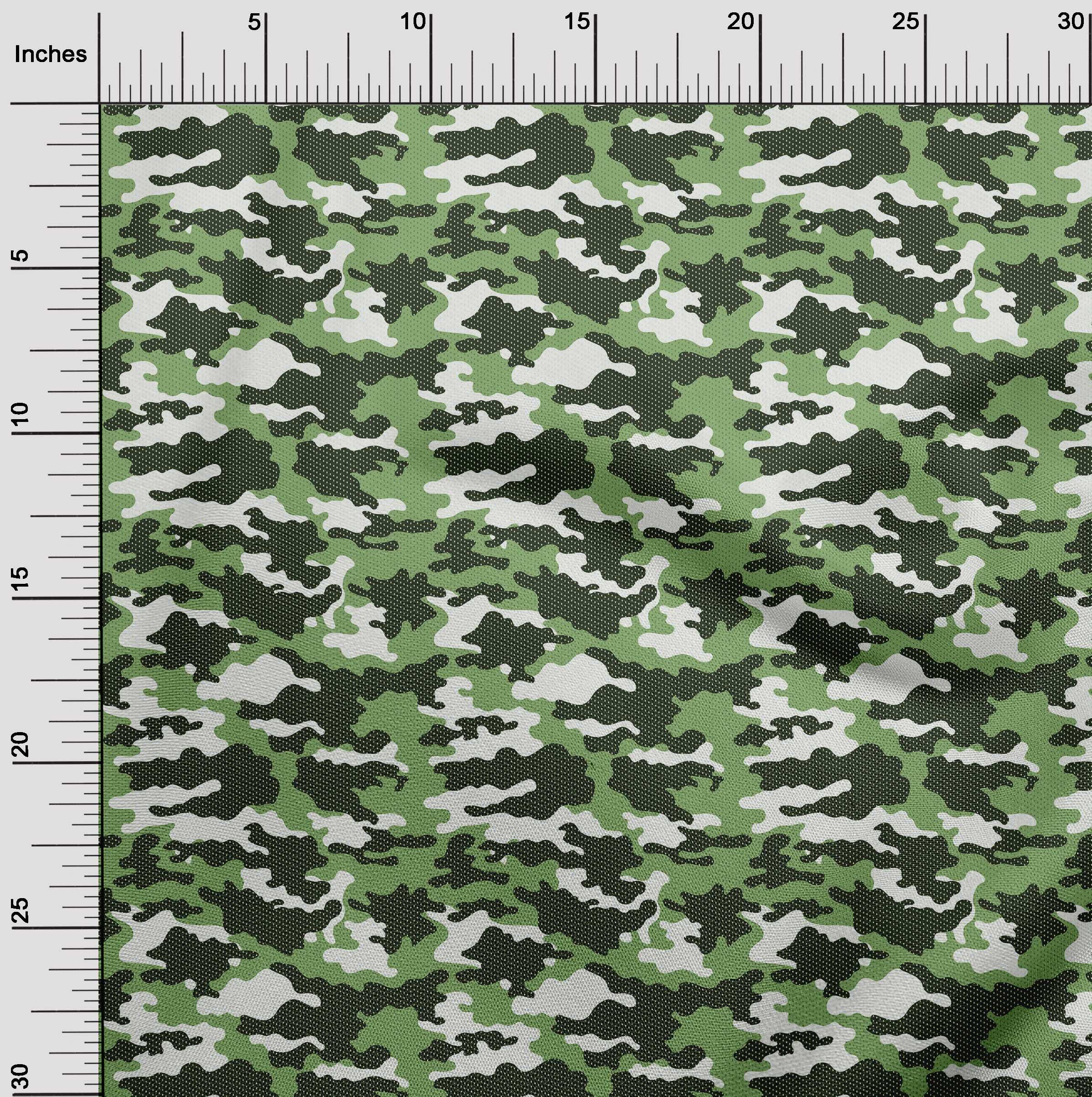 Premium Rayon Green Camouflage Fabric by The Yard - 56 Inch Wide for DIY Clothing, Sewing Projects & Home Decor - Soft, Durable & Easy to Sew
