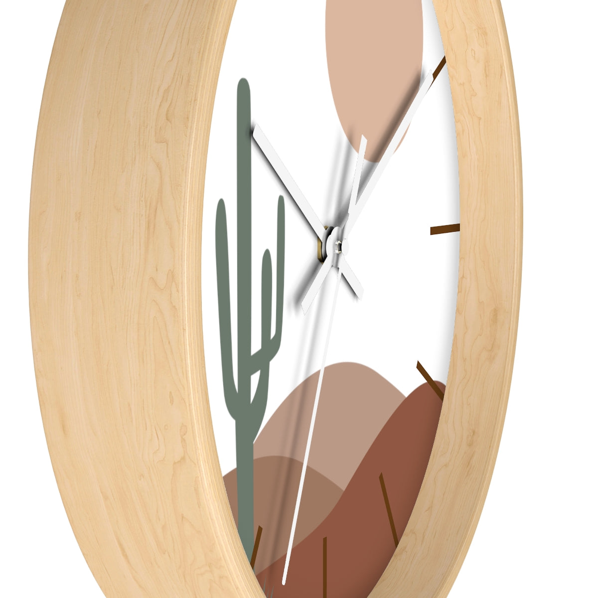 Bohemian Desert Scene Wall Clock - Silent Non-Ticking Battery Operated Rustic Wall Decor for Living Room, Bedroom & Office