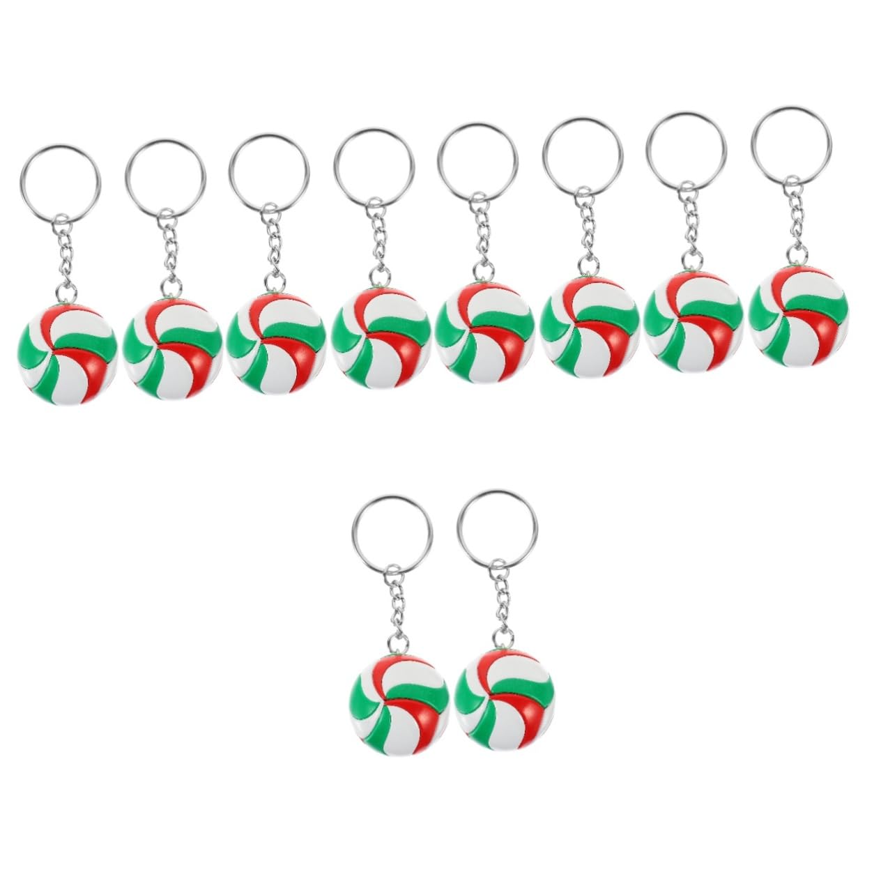 Gogogmee 10 Pcs Volleyball Model Toy Sport Accessories - Cute Alloy Volleyball Necklace & Keychains for Car, Bag, and Sports Enthusiasts