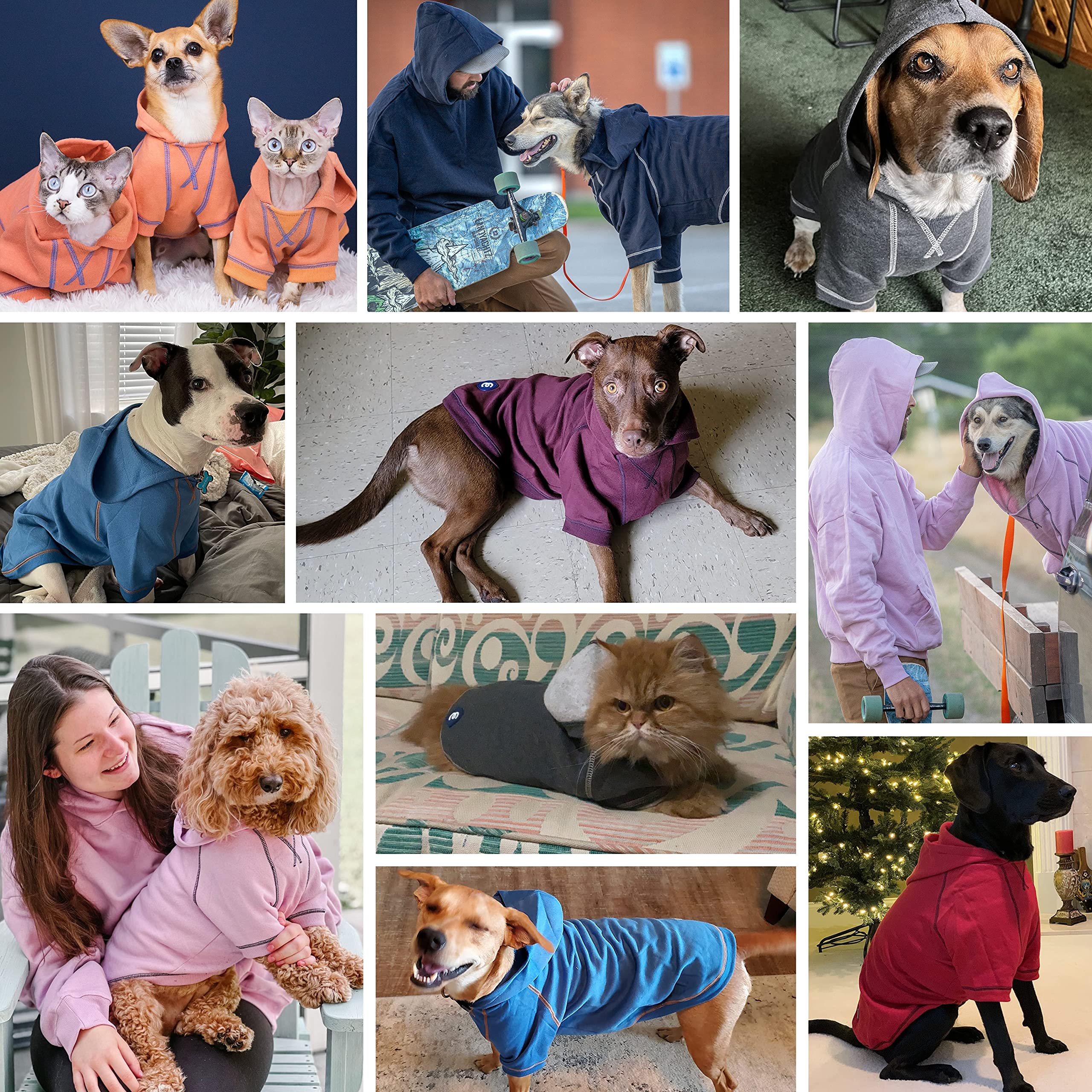 Premium Soft & Comfy Cotton Blend Dog Hoodie - Midnight Blue Pet Sweatshirt for Small & Medium Dogs (20