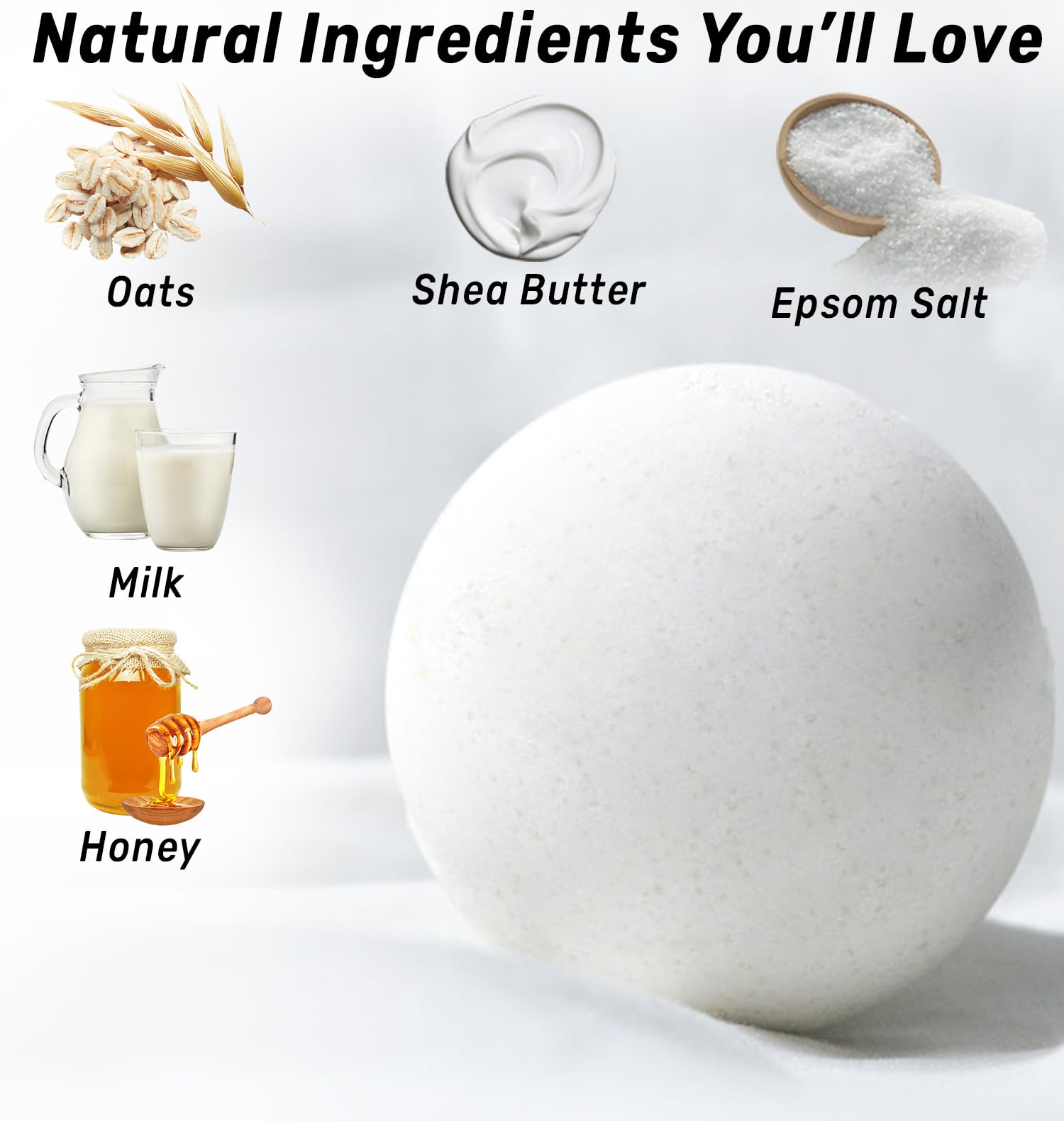 Luxurious Collagen Bubble Bath Bombs with Oatmeal, Milk & Honey - Essential Oils for Dry Skin Care - Spa Quality Bath Gift for Women - Perfect for Relaxation, Self-Care & Stress Relief