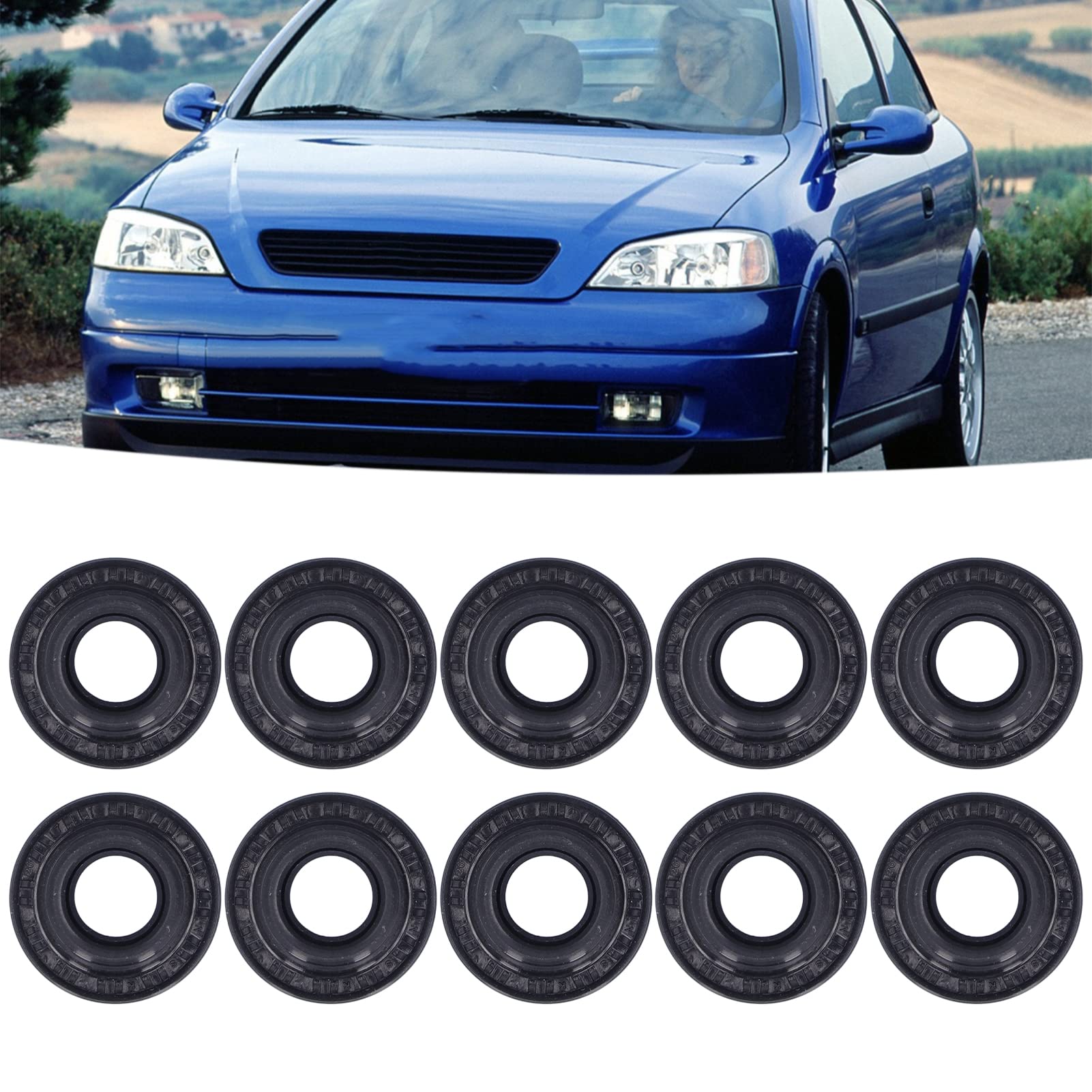 10 Pcs Car AC Compressor Oil Seal Kit - Automotive Air Conditioning Compressor Shaft Seal with Rubber & Metal - Replacement for Car AC Repair - Perfect for DIY Mechanics & Auto Shops