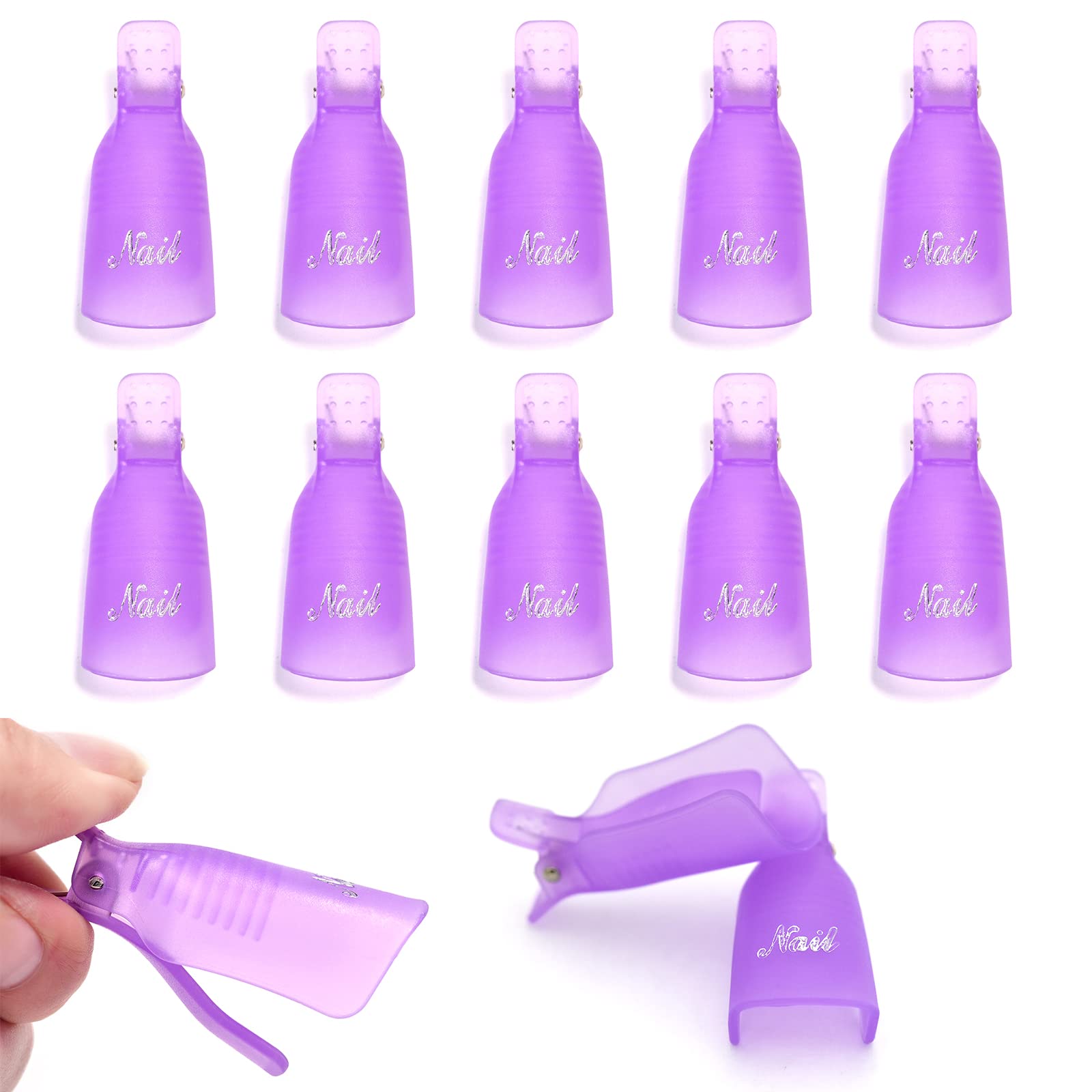 KADS 10PC Acrylic Nail Remover Clips - Professional Nail Wrap Tools for Gel Polish Removal & Soak Off Caps | Perfect for Salon & Home Manicure