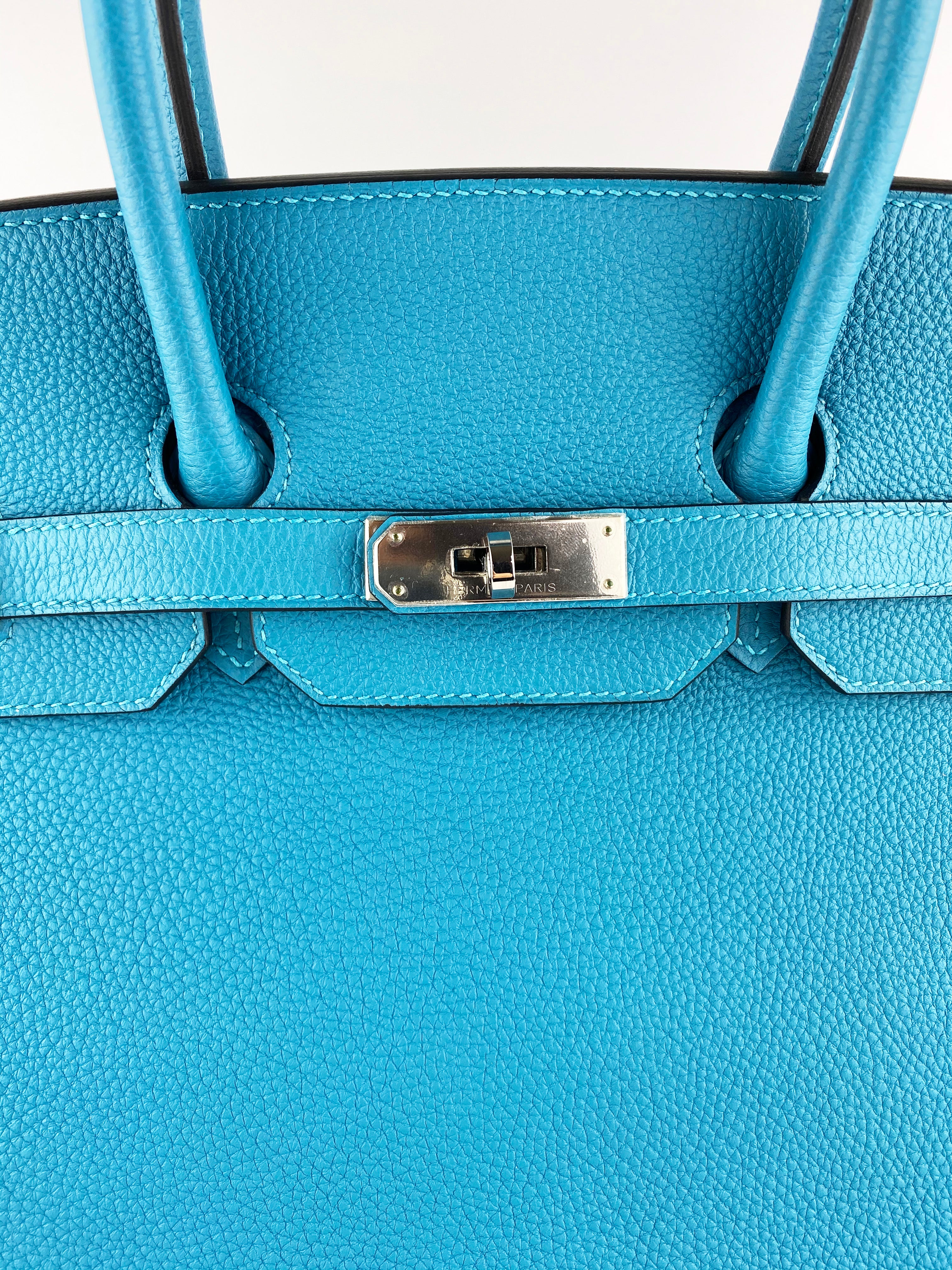 Authentic Hermes Birkin 35 Handbag in Turquoise Togo Leather - Luxury Designer Shoulder Bag for Women, Perfect for Work, Travel & Special Occasions