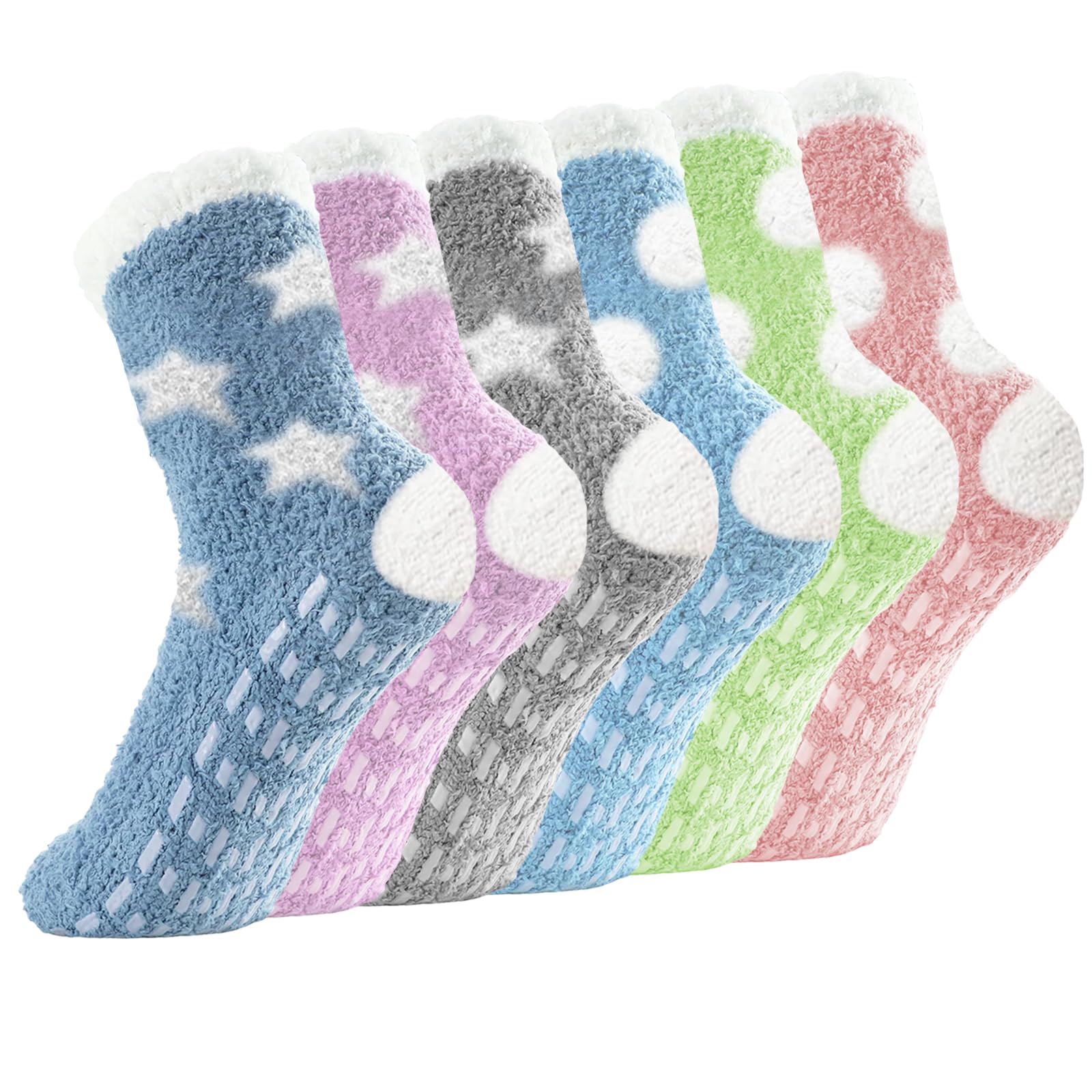 Jsdoin 6 Pairs Women's Fluffy Warm Fuzzy Socks - Soft Winter Bed Socks & Cozy Slipper Socks for Women and Girls - Perfect Christmas Gifts for Her - Ideal for Lounging, Sleeping, and Cold Weather Comfort