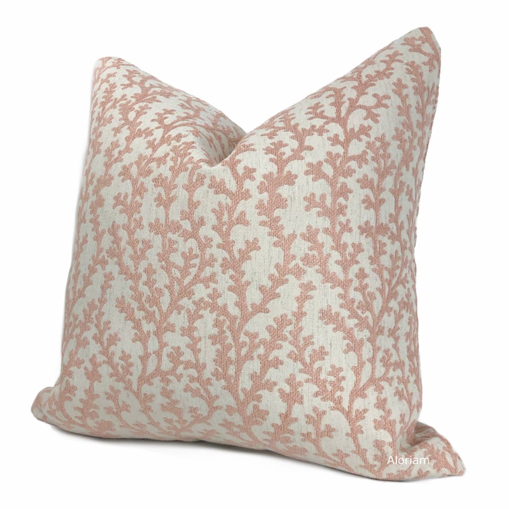 Beatrix Blush Pink Floral Vine Pillow Cover - Decorative Throw Pillow Case for Sofa, Bed & Home Decor (Fabric by the Yard Available) - Perfect for Living Room, Bedroom & Farmhouse Style