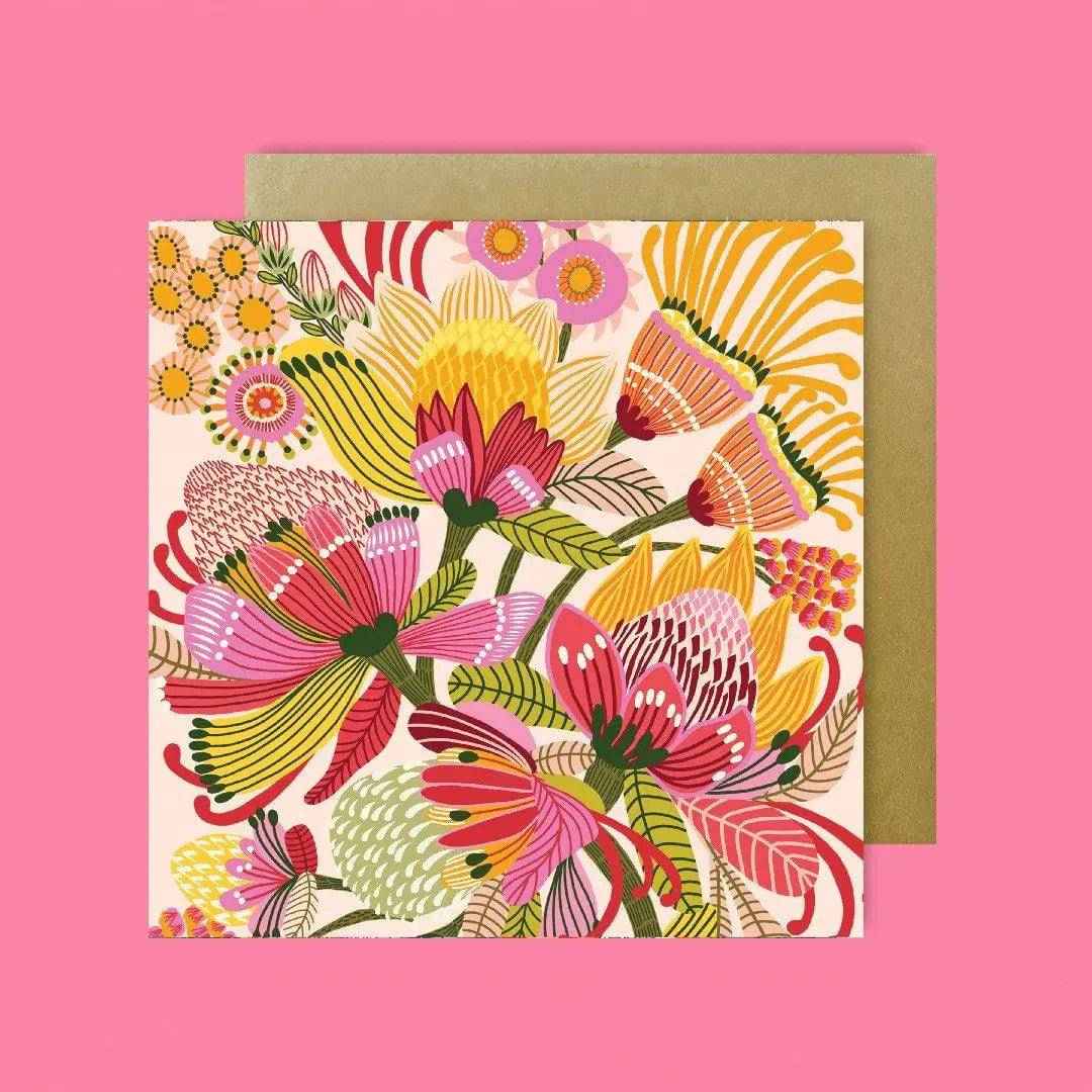 Wild Proteas Magnetic Gift Set with Greeting Card - Perfect for Home Decor, Office Gifts & Special Occasions