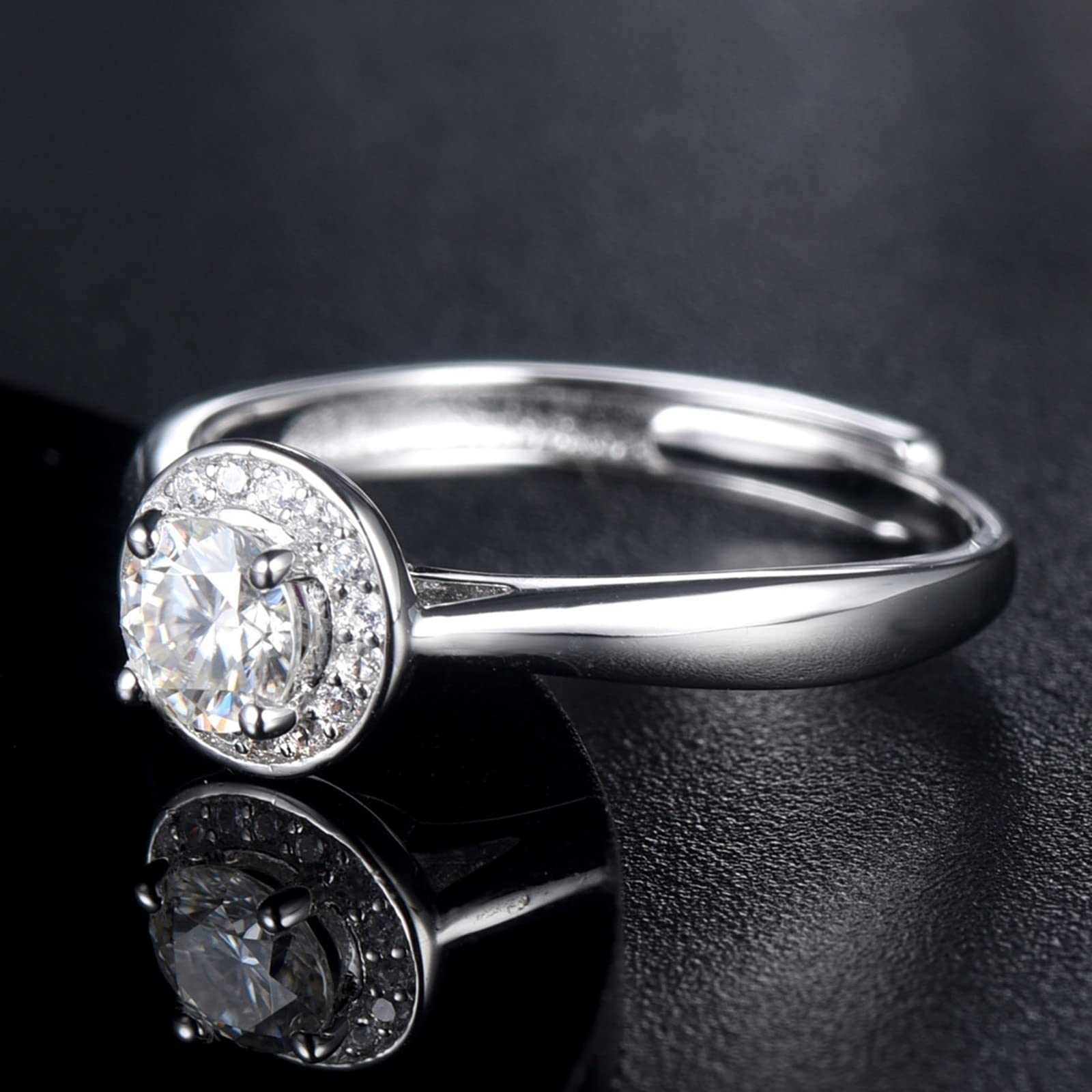 Elegant Sterling Silver Rings for Women - Round White Gold Plated Zirconia Wedding Bands & Engagement Rings | Perfect for Bridal Jewelry, Anniversary Gifts & Special Occasions