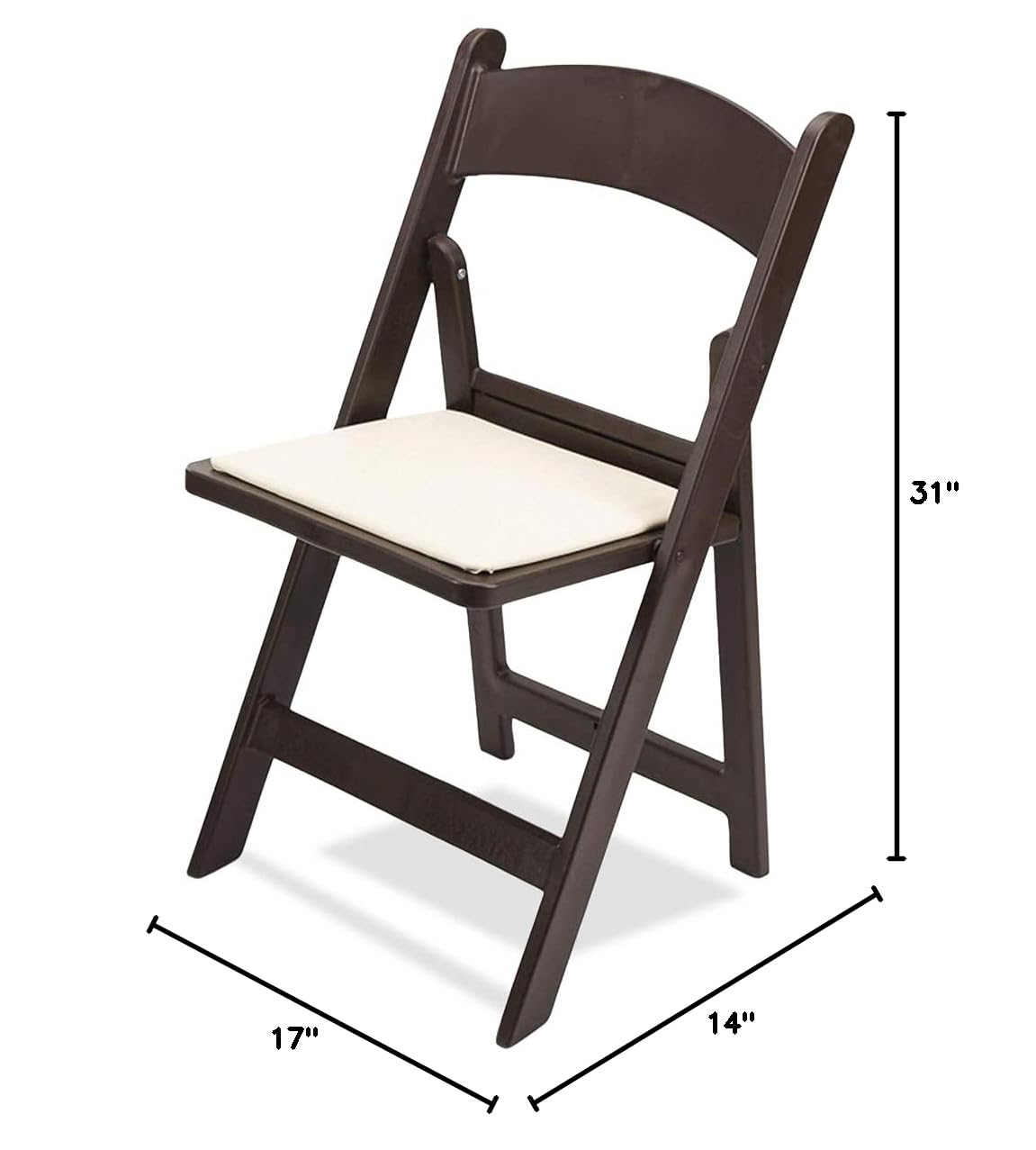 EventStable Titan PRO Resin Folding Chairs 4-Pack - Heavy Duty Dark Brown Vinyl Padded Seats for Indoor & Outdoor Use - Lightweight Portable Chairs for Weddings, Parties, Events, Camping, and Backyard Gatherings