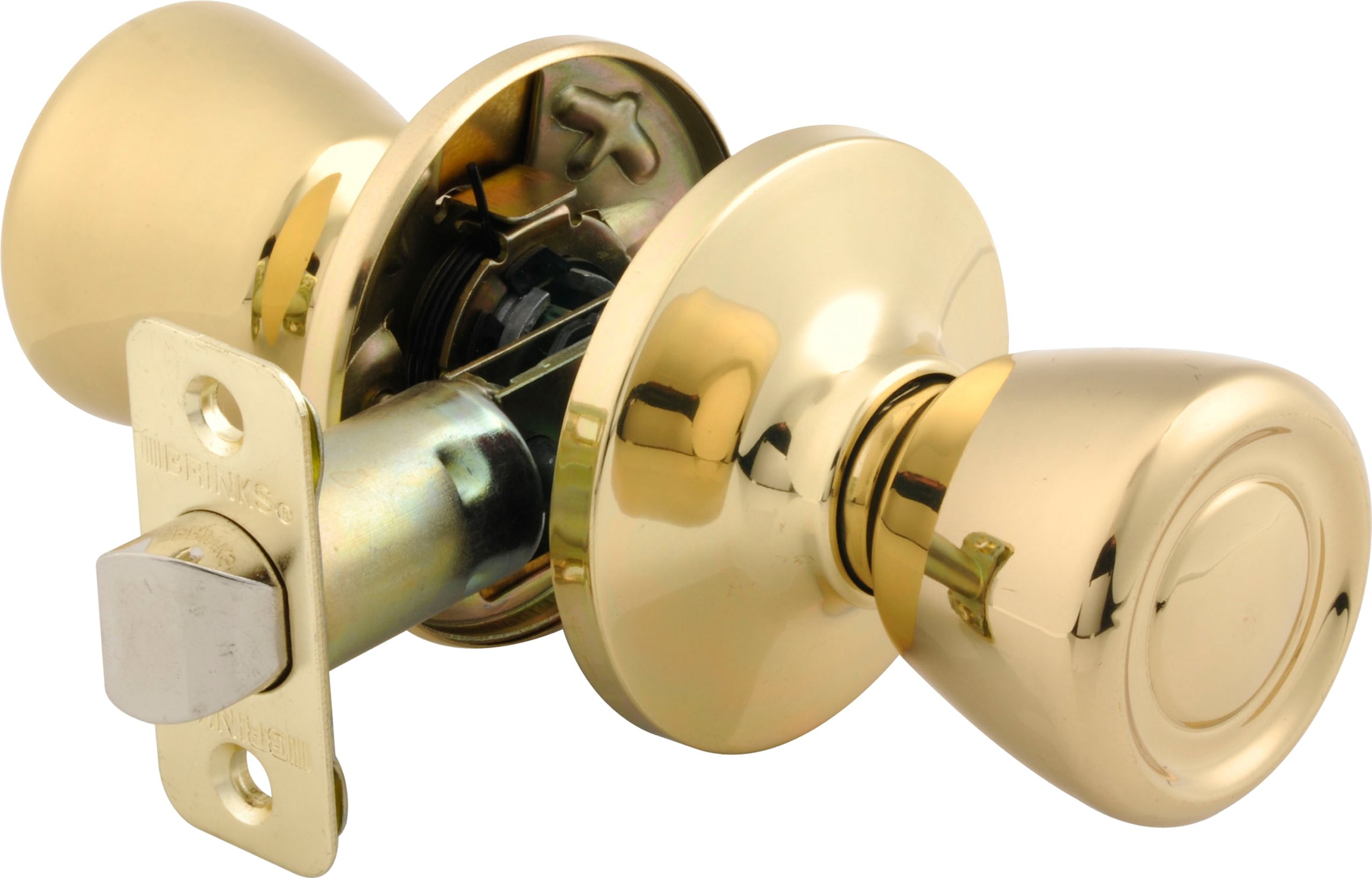 Brinks 2114-105 Tulip Style Door Knob - Polished Brass Finish for Hall, Closet & Bedroom Doors | Secure & Stylish Interior Door Hardware for Homes & Offices