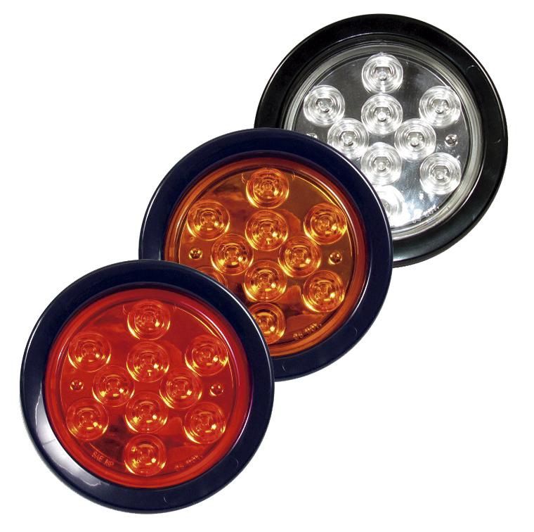 Fortpro 4 Round LED Tail/Turn Signal Lights - 10 Super Bright LEDs for Trucks, Trailers & Motorcycles - Waterproof & Durable for All Weather Conditions