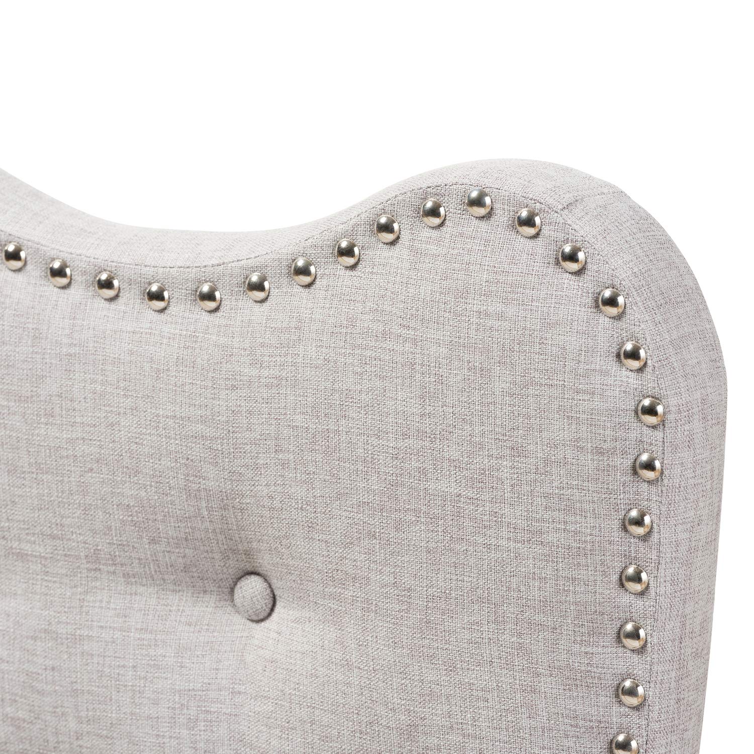 Baxton Studio Emma Modern Fabric Twin Size Headboard - Contemporary Greyish Beige Upholstered Bed Headboard for Bedroom Decor & Guest Room Styling