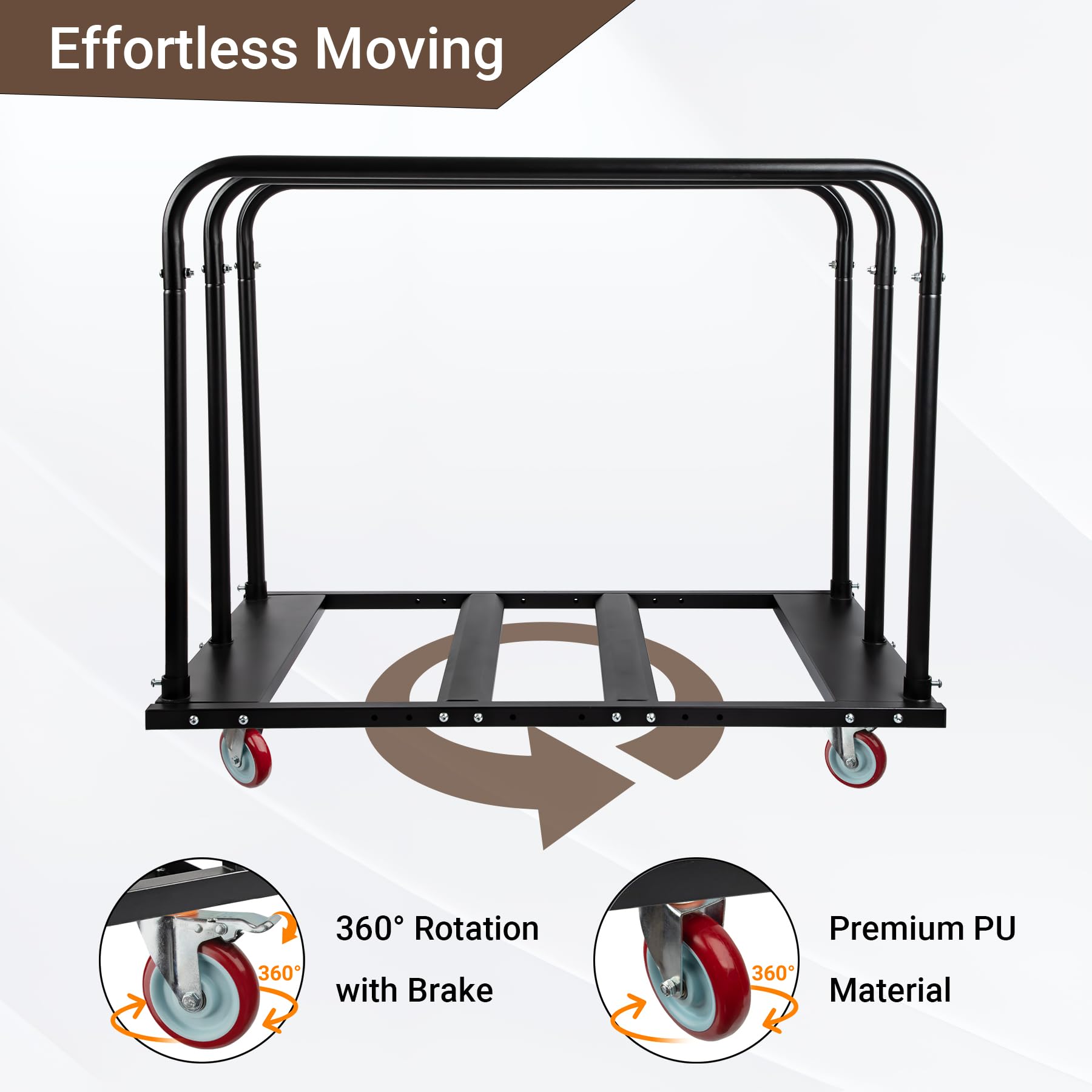 Heavy Duty Folding Table Cart with 5