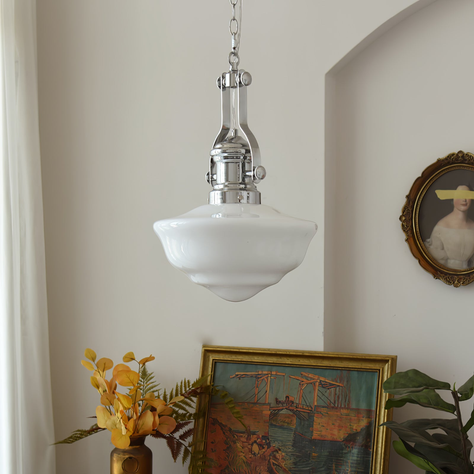 Vintage Schoolhouse Pendant Light - Industrial Classroom Chandelier with Clear Glass Shade | Perfect for Kitchen Island, Dining Room, and Entryway Lighting