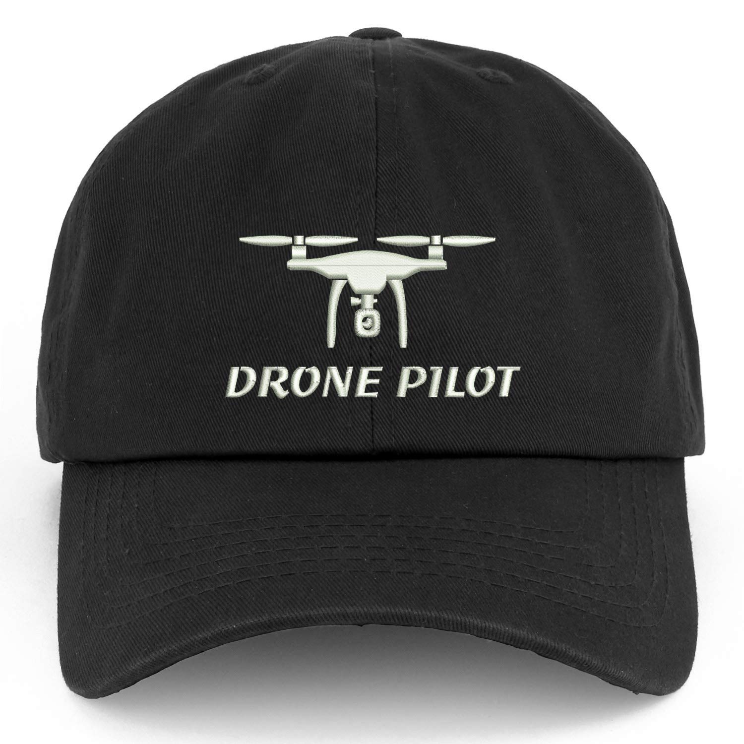 Trendy XXL Drone Pilot Embroidered Cotton Baseball Cap - Lightweight Unstructured Design for Outdoor Flying & Casual Wear
