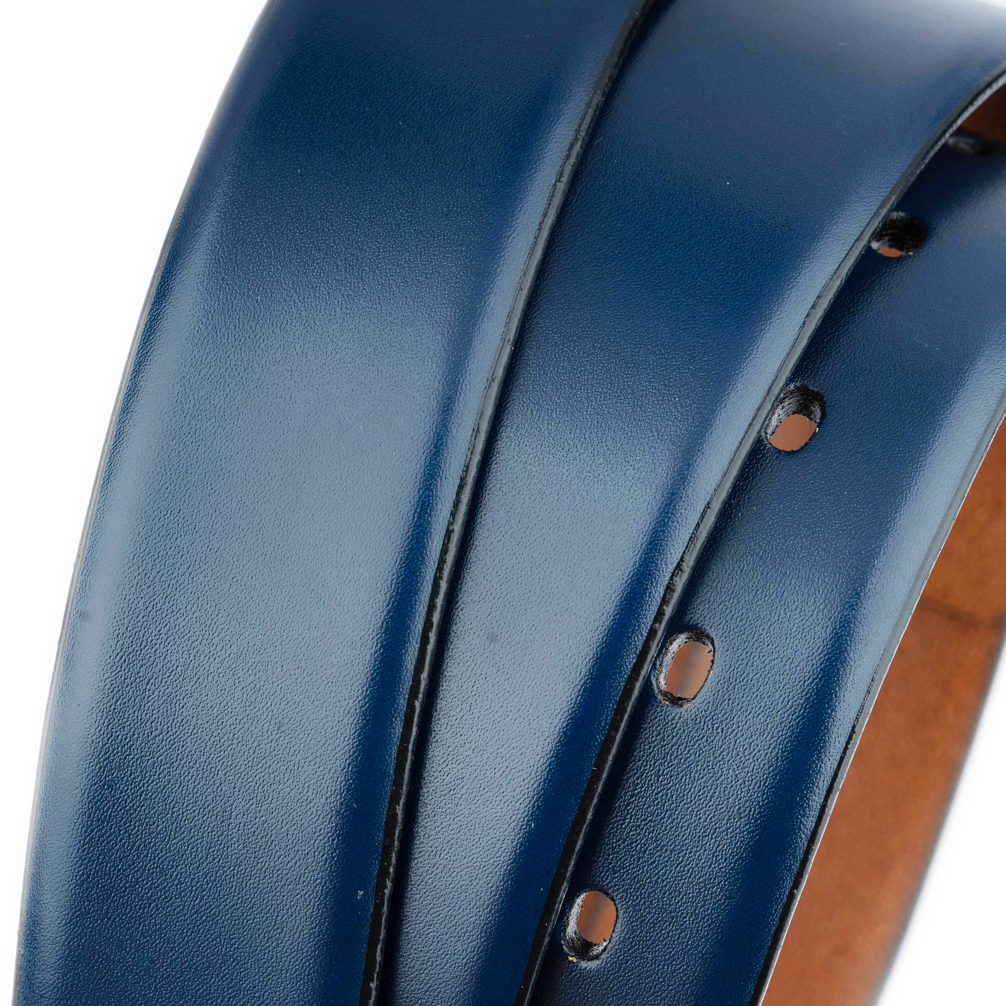 Premium Blue Leather Belt Strap for Montblanc Clasp Buckles - Men's Replacement Accessory for Business, Casual & Formal Wear