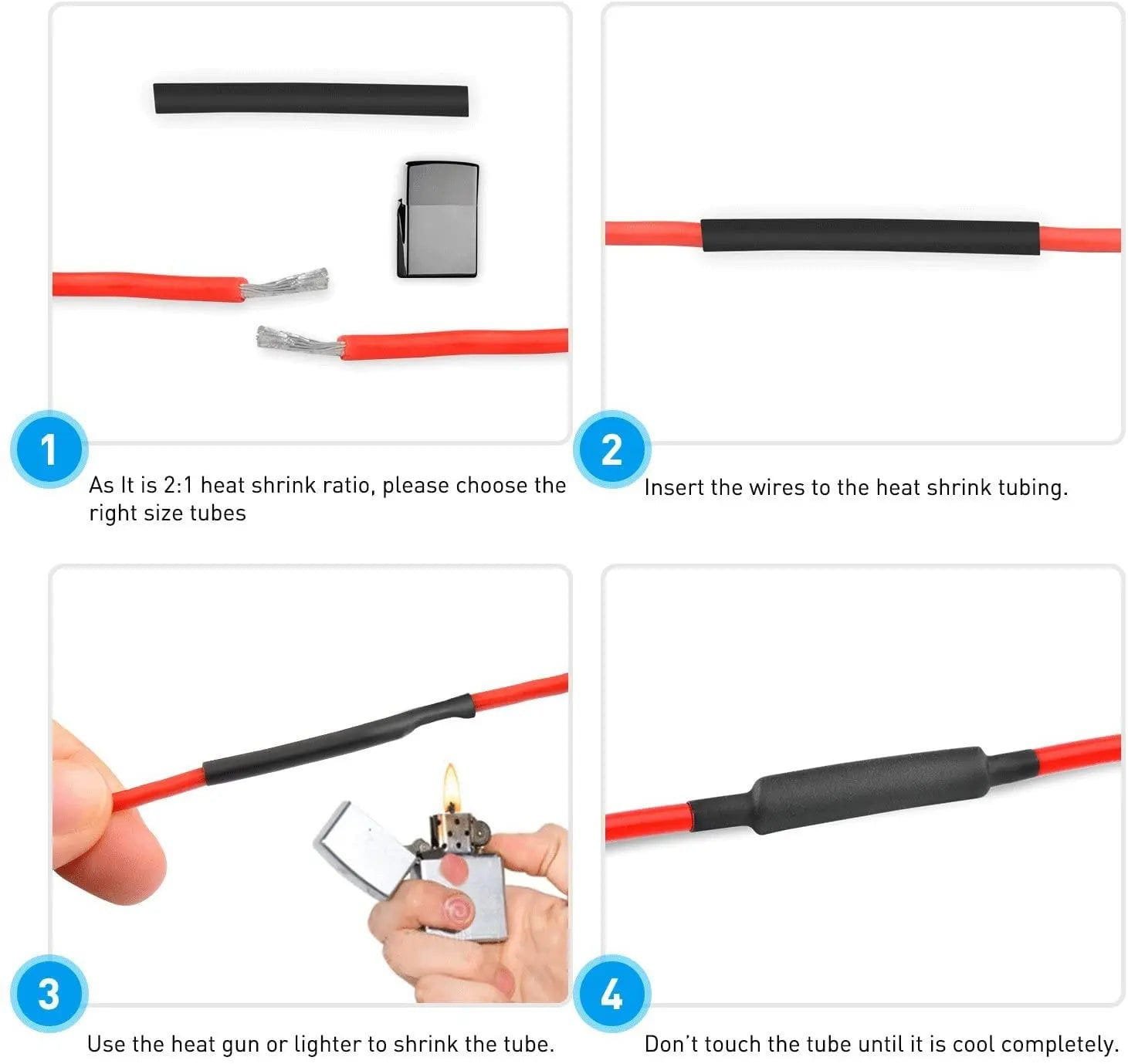 270Pcs Heat Shrink Tubing Kit - Waterproof Electrical Insulation Sleeves for Wire Cables (Assorted Sizes 2:1 Ratio) - Perfect for DIY Electronics, Automotive Wiring & Home Repairs