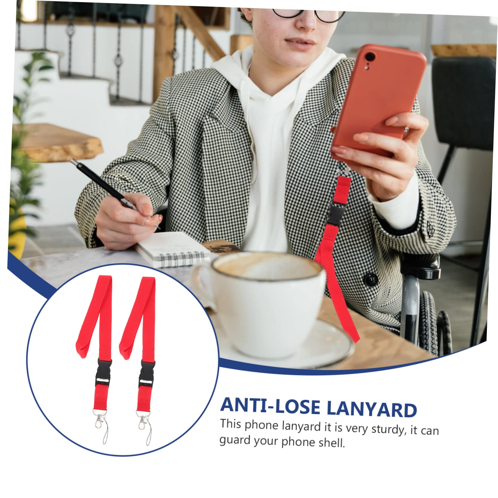 Uonlytech 3-Pack Stylish Phone Lanyard with Keychain - Durable Polyester Neck Strap for Smartphones - Perfect for Work, Travel & Events (6 Pieces)