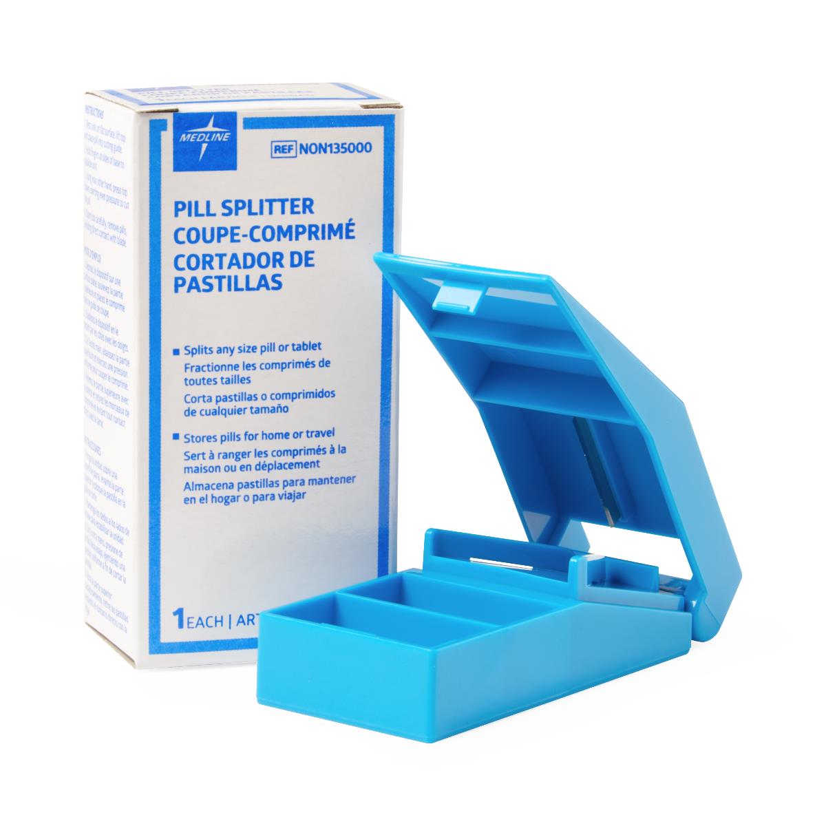 Premium Pill Splitter with Blade Guard - Accurate & Easy Tablet Cutter for Vitamins, Supplements & Medications | Perfect for Travel, Home & Pharmacy Use