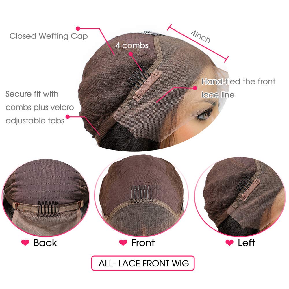 13x4 Lace Front Wig Body Wave 16 Inch - Brazilian Remy Human Hair Glueless Wig with Baby Hair & Pre-Plucked Hairline for Black Women - 150% Density Highlight Blonde Brown - Perfect for Daily Wear, Parties & Special Occasions