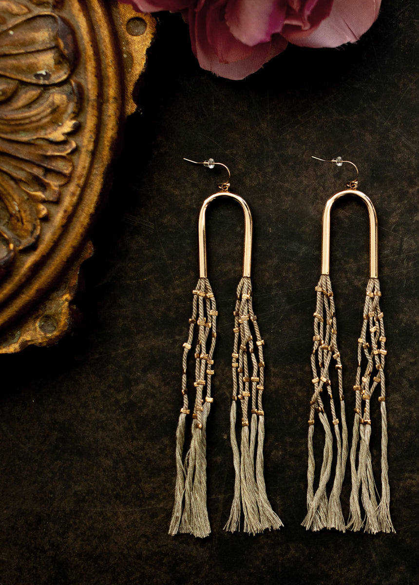 Stylish Olive Green Cassio Earrings for Women - Elegant Dangle Drop Earrings for Party, Wedding & Everyday Wear