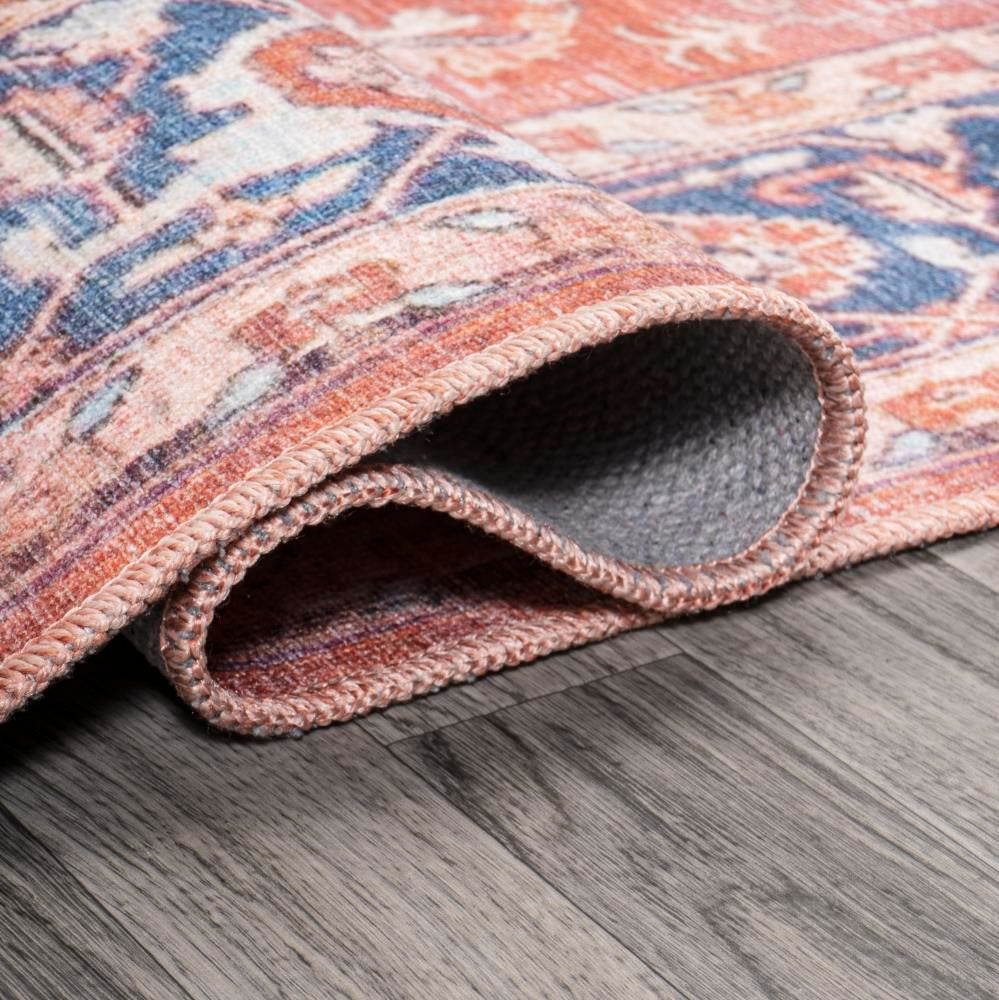 Maris Ornate Medallion Washable Area Rug - Non-Slip Living Room Carpet, Bedroom Decor, Home Office Floor Mat | Soft & Durable for High Traffic Areas