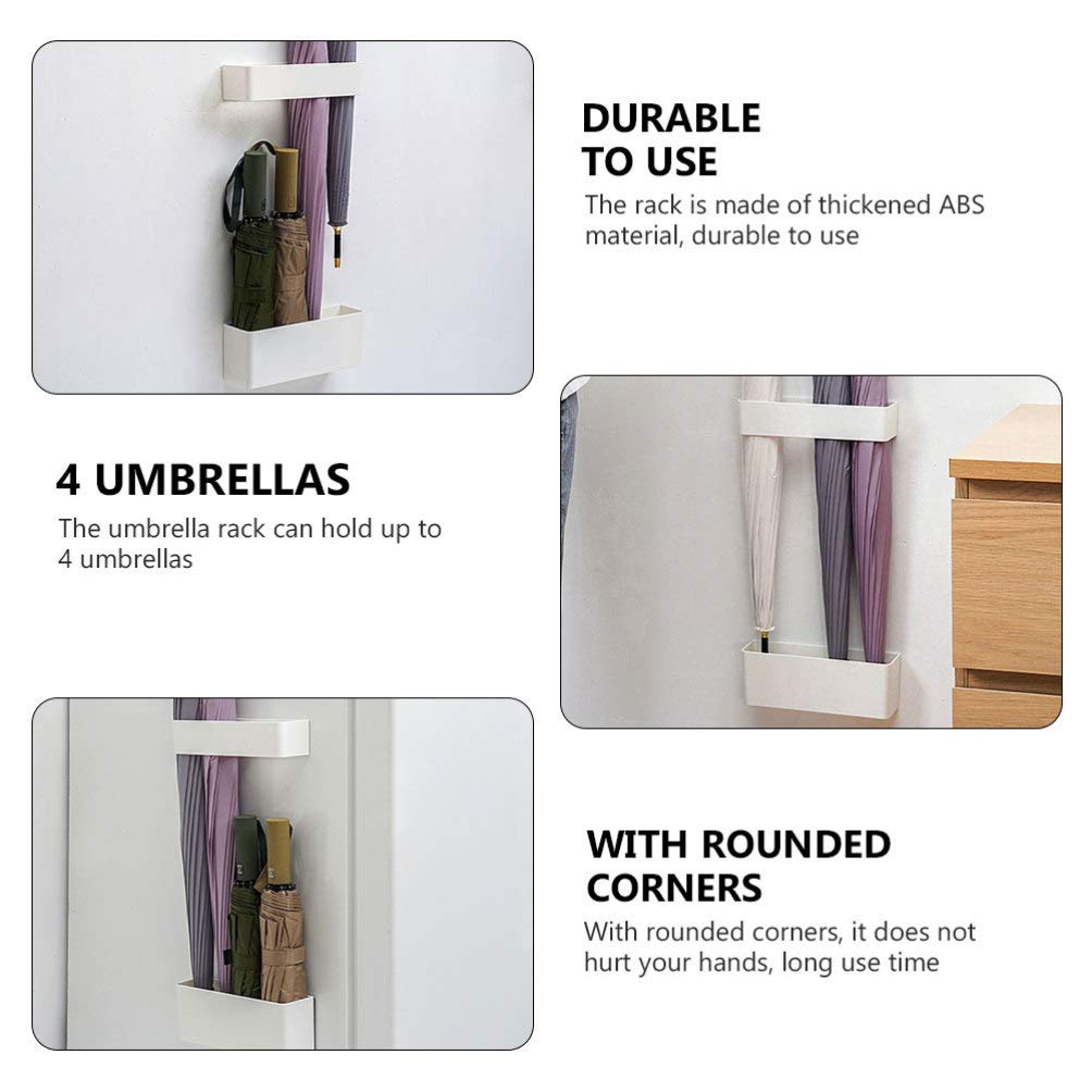 Cabilock Adhesive Umbrella Stand Holder - Waterproof Wall Mount Umbrella Storage Rack for Home, Office, Entryway - Organize Wet Umbrellas Neatly by Door