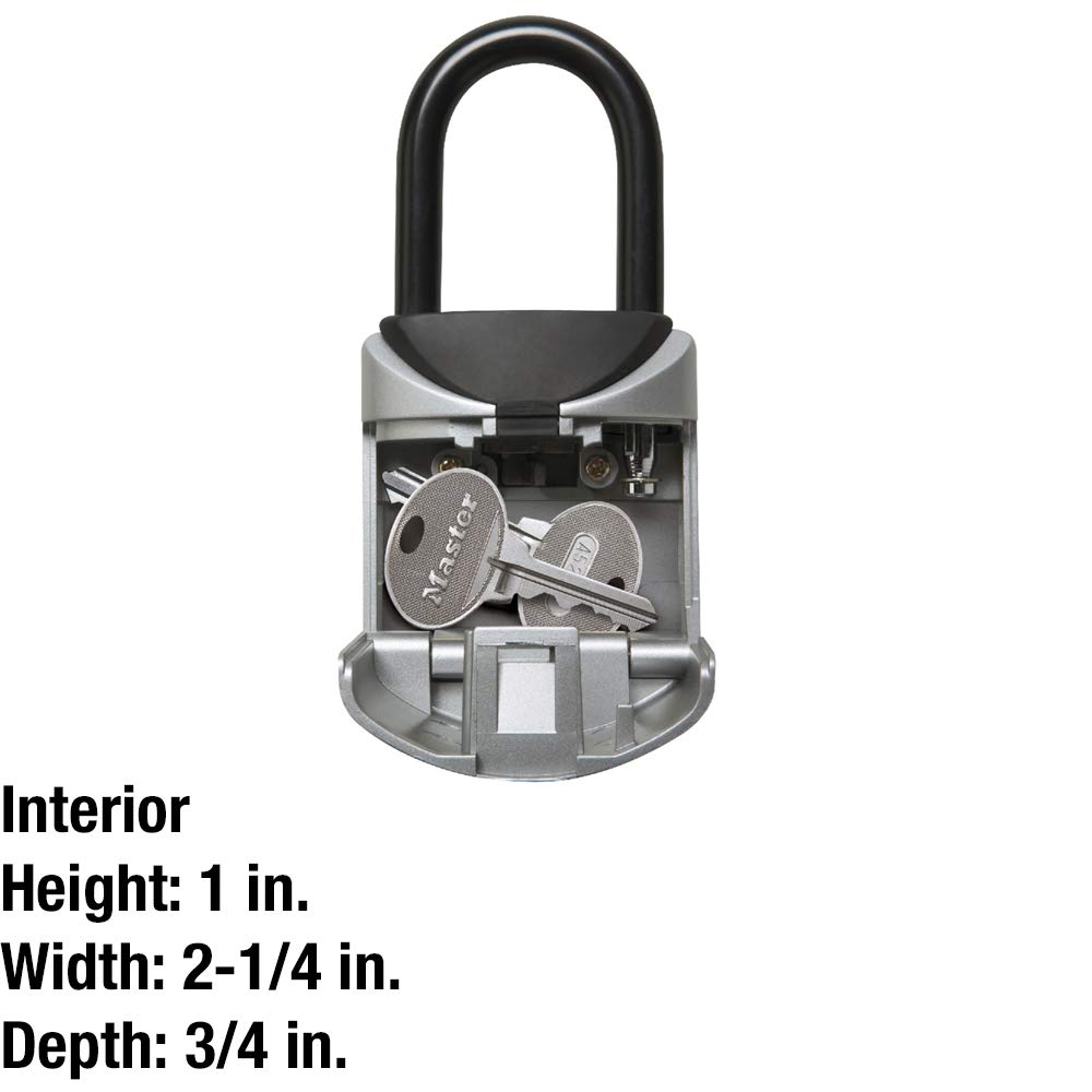 Master Lock 5406D Portable Key Safe with Set-Your-Own Combination – 2-3/4 Inch Wide Black & Grey Lockbox – Ideal for Home, Office, Vacation Rental & Outdoor Key Storage