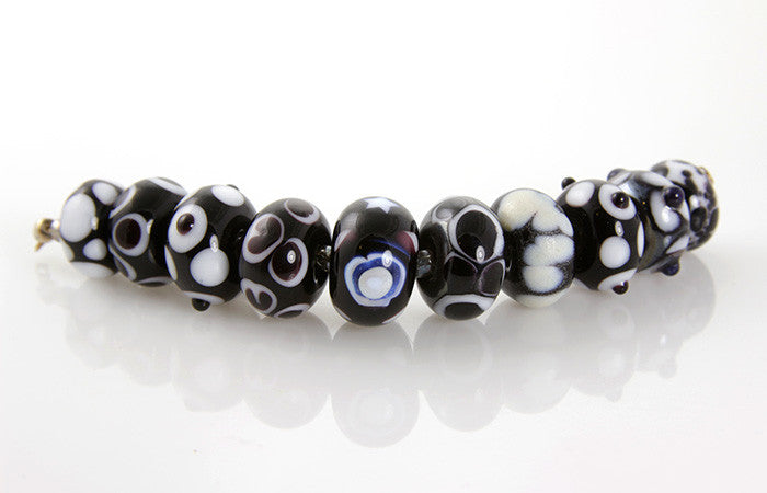 Black Cosmic Lampwork Glass Beads for Jewelry Making - Handmade SRA Artisan Beads for Necklaces, Bracelets & DIY Crafts - Perfect for Bohemian Style Accessories