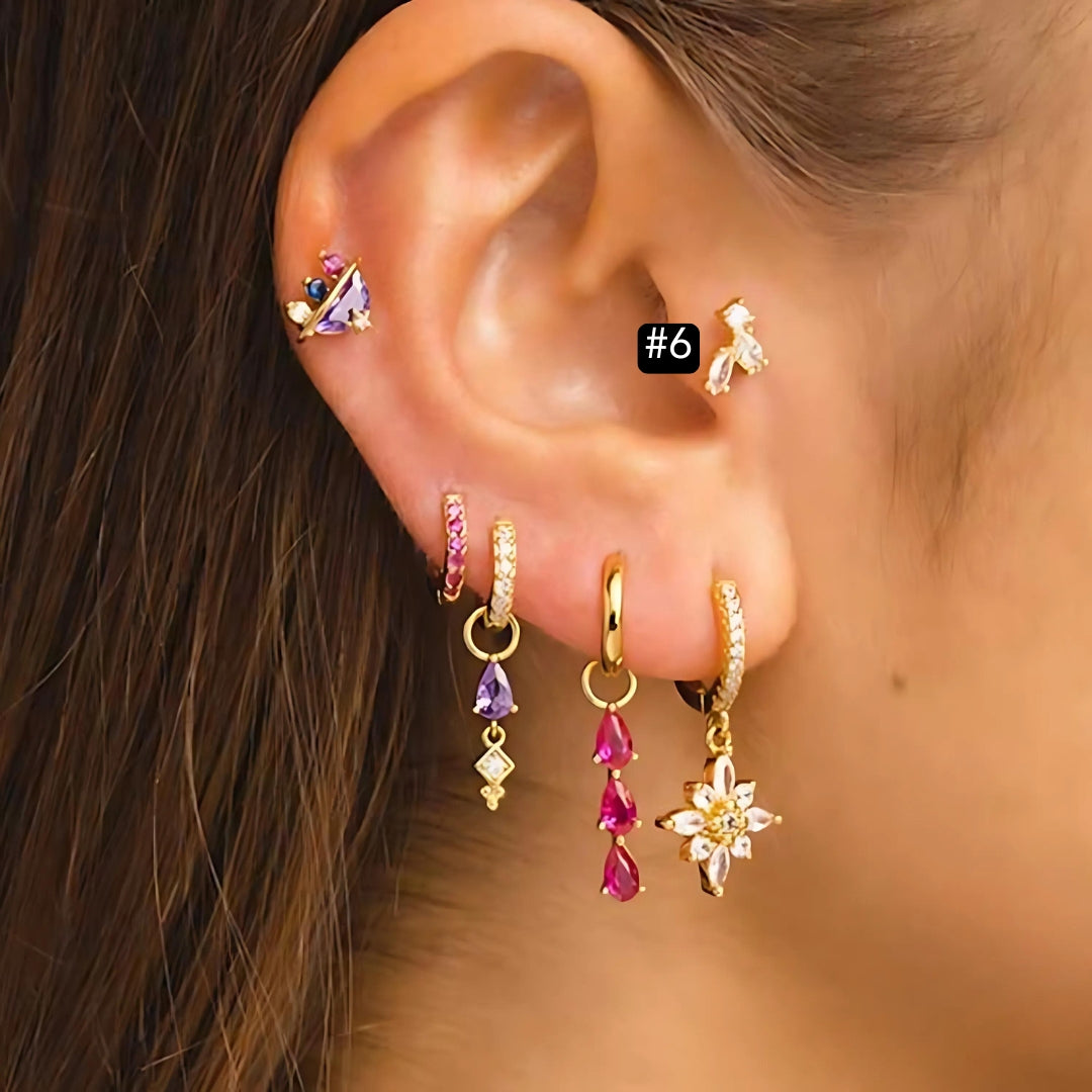 16G Evil Eye Hamsa Flat Back Tragus Daith Earrings for Women - Stainless Steel Cartilage Hoop Earring for Helix, Conch, Rook Piercing | Perfect for Everyday Wear, Spiritual Protection & Boho Jewelry Collection