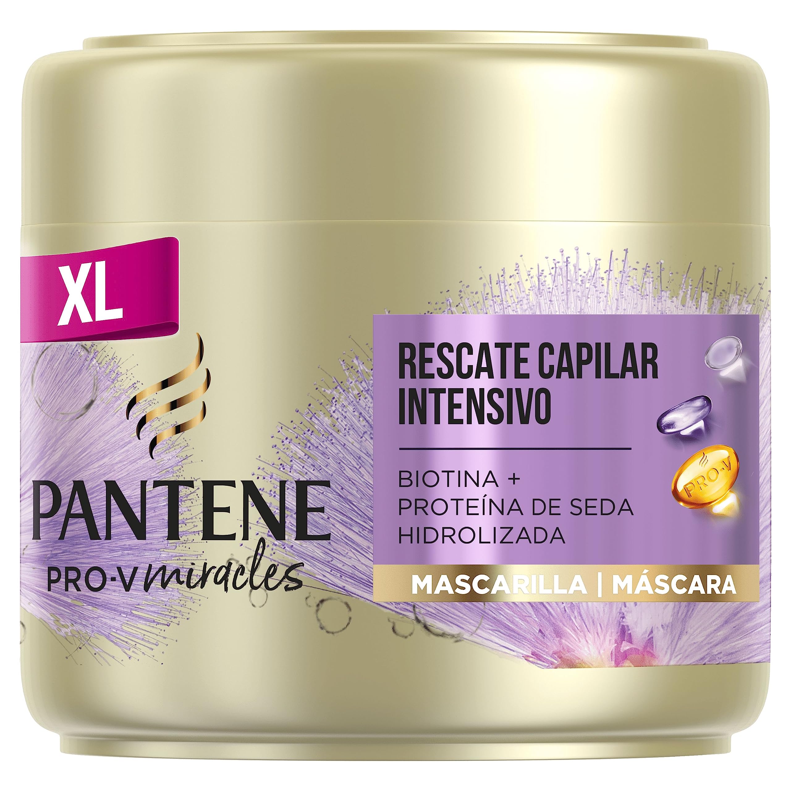 Pantene Hair Mask for Dry Damaged Hair - Intense Repair with Biotin & Hydrolyzed Silk Protein - 300ml Deep Conditioning Treatment for Silky Smooth Hair - Perfect for Post-Color, Heat Styling & Chemical Damage Recovery