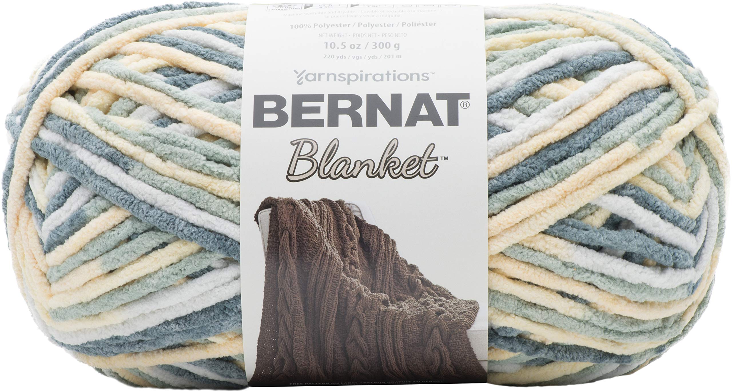 Bernat Blanket Yarn - 10.5 oz Super Soft Chunky Knitting Yarn in Sunshine Green - 1 Ball for DIY Blankets, Scarves, and Home Decor Projects