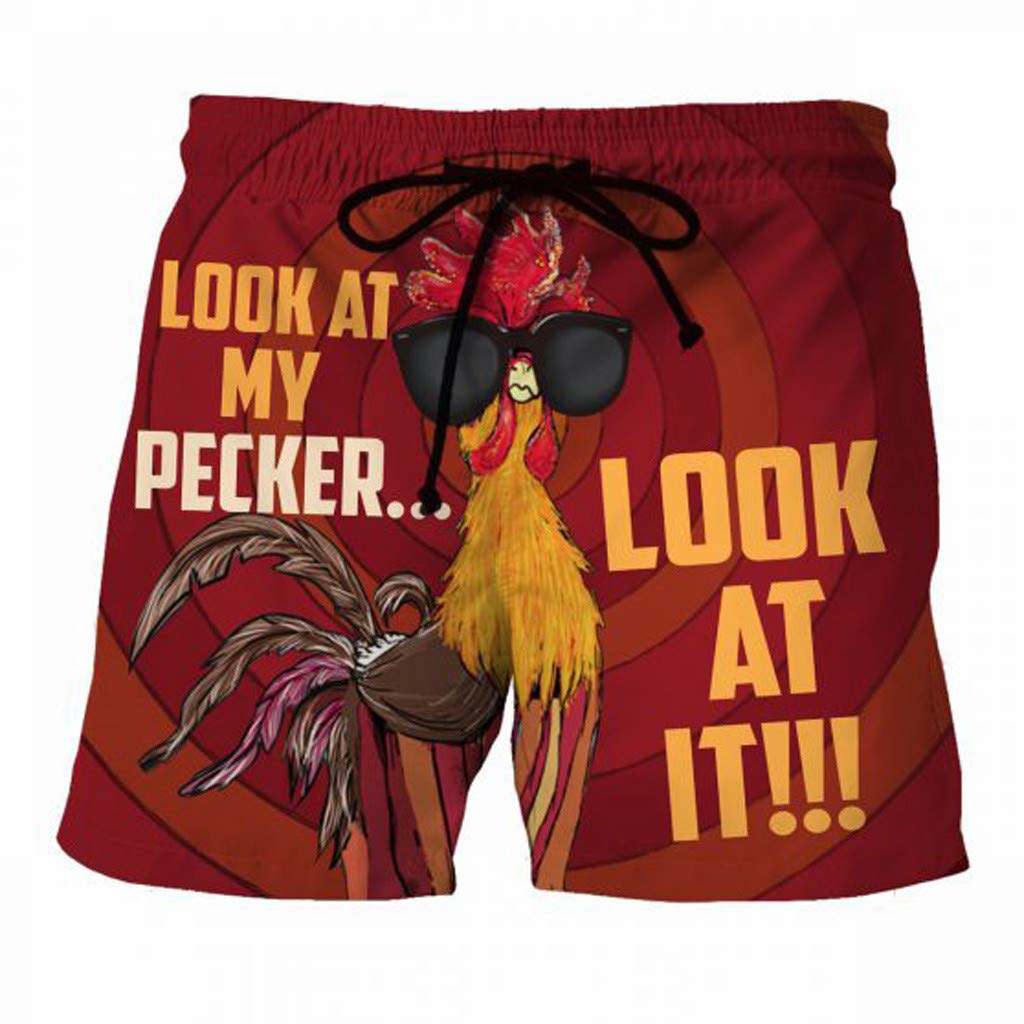 **Men's Printed Drawstring Casual Shorts - Lightweight Beach & Swim Pants for Summer, Workout, and Lounging**