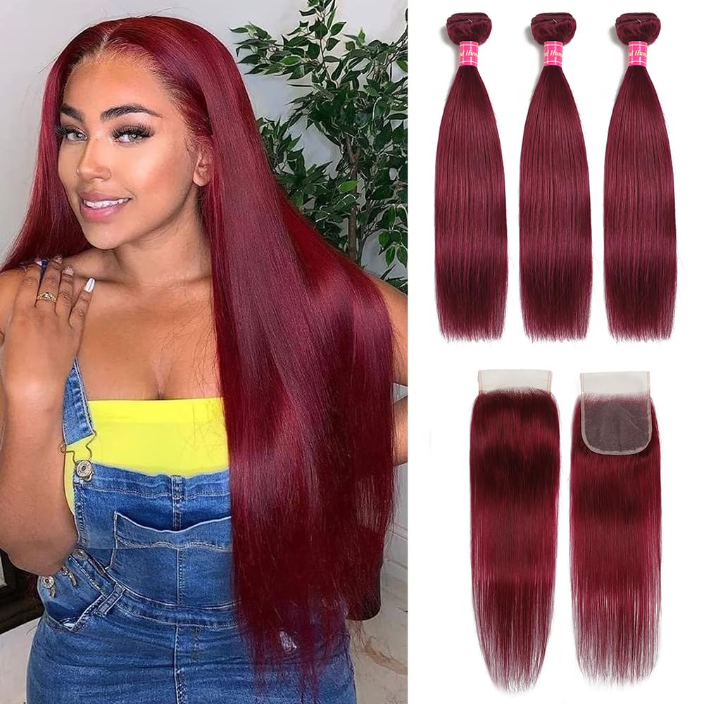 100% Unprocessed Brazilian Virgin Human Hair Bundles - 9A Grade Brown Hair Extensions for Sew-In Weave (18, 20, 22 +16 Inches) | Natural Looking Hair Replacement for Daily Styling & Special Occasions