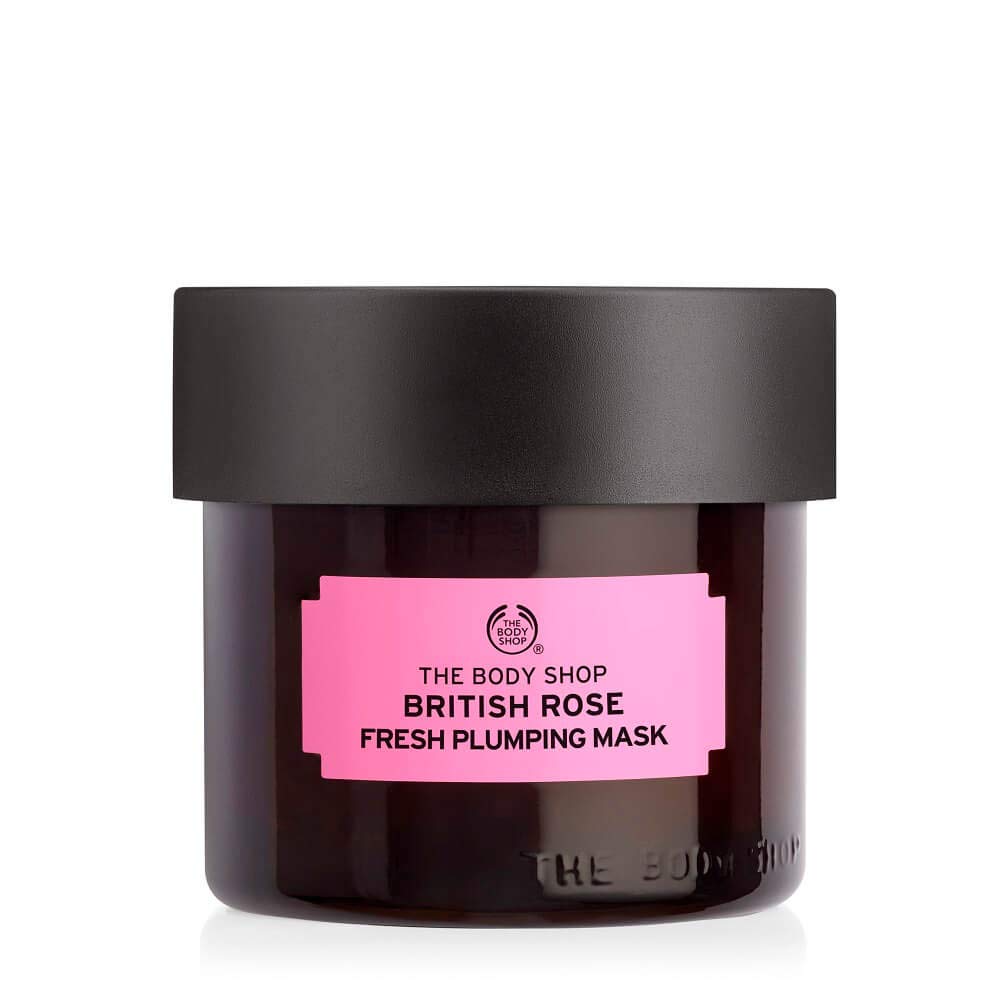The Body Shop British Rose Fresh Plumping Mask - Hydrating & Revitalizing Face Mask for Dry Skin, Perfect for Nighttime Skincare Routine & Self-Care Moments