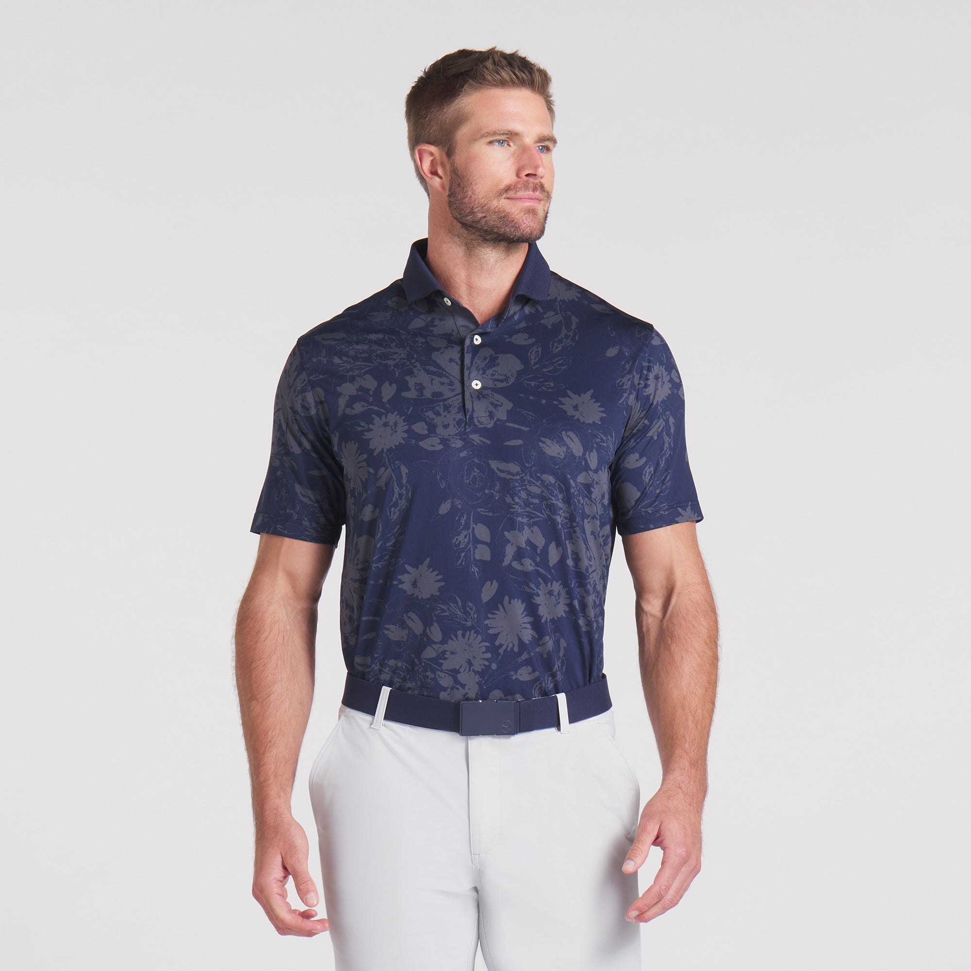 MATTR Rose Golf Polo Shirt for Men - Breathable Moisture-Wicking Performance Golf Shirt - Perfect for Golf, Tennis & Casual Wear